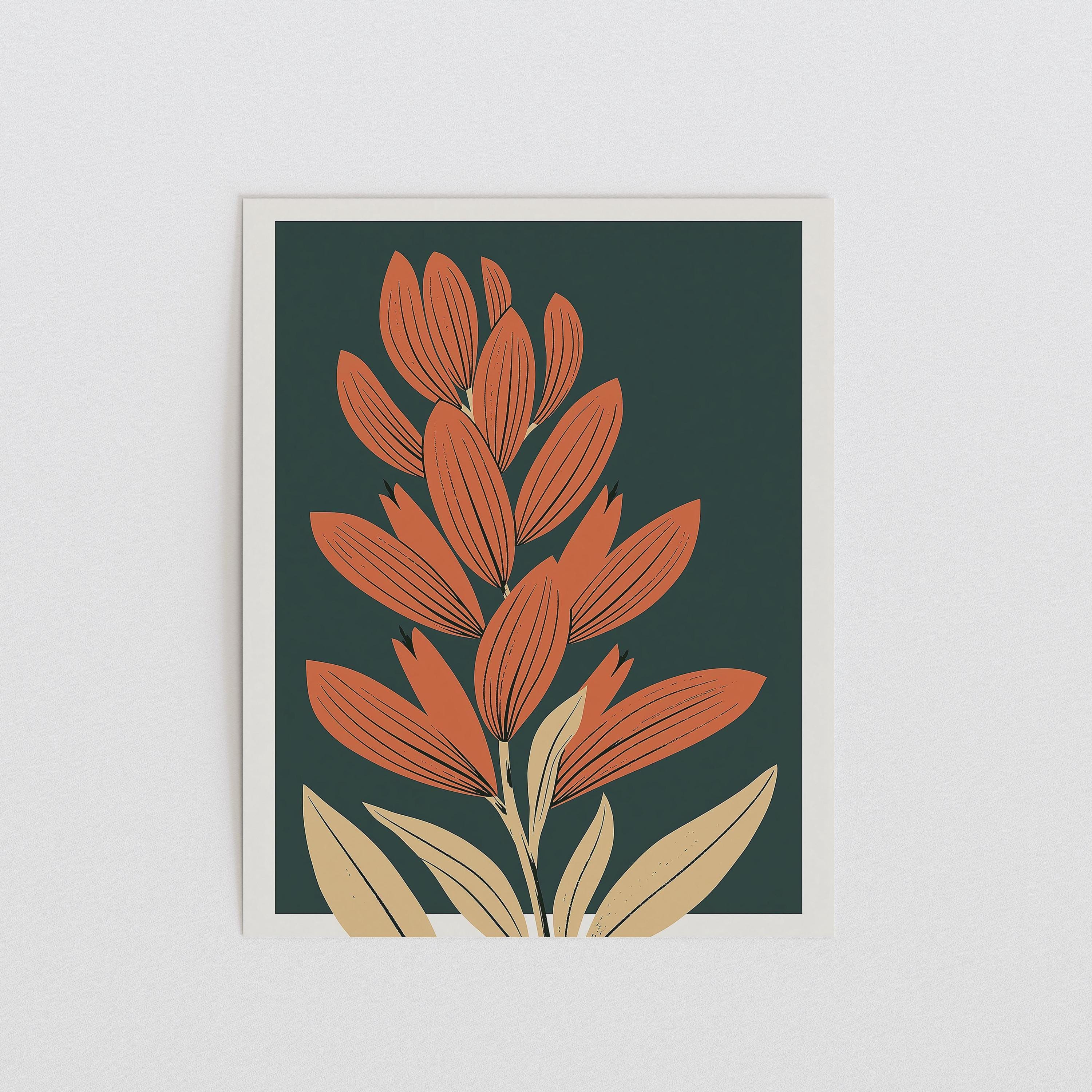 Wyoming state flower art print, Indian paintbrush