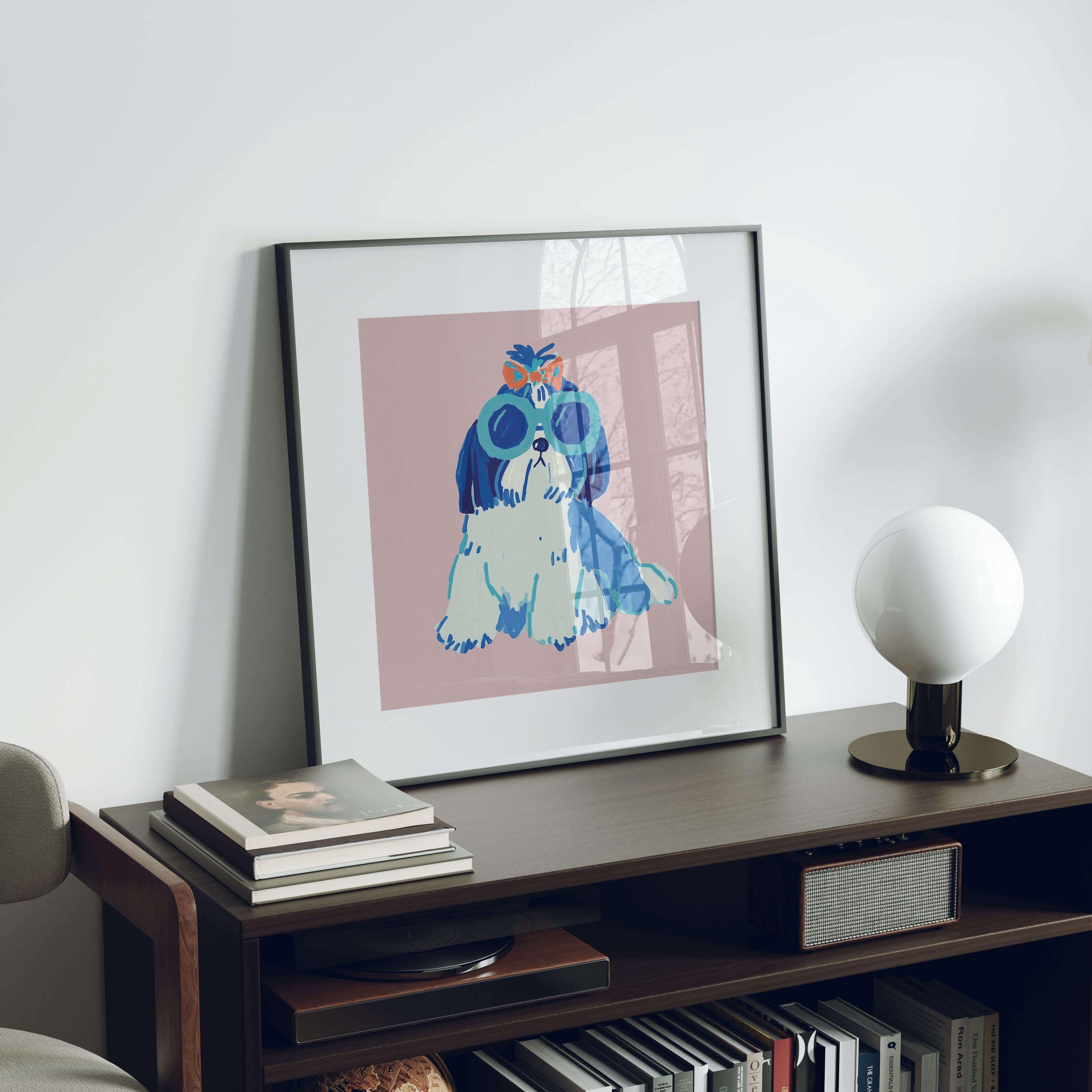 Shih Tzu Sunglasses Art Print