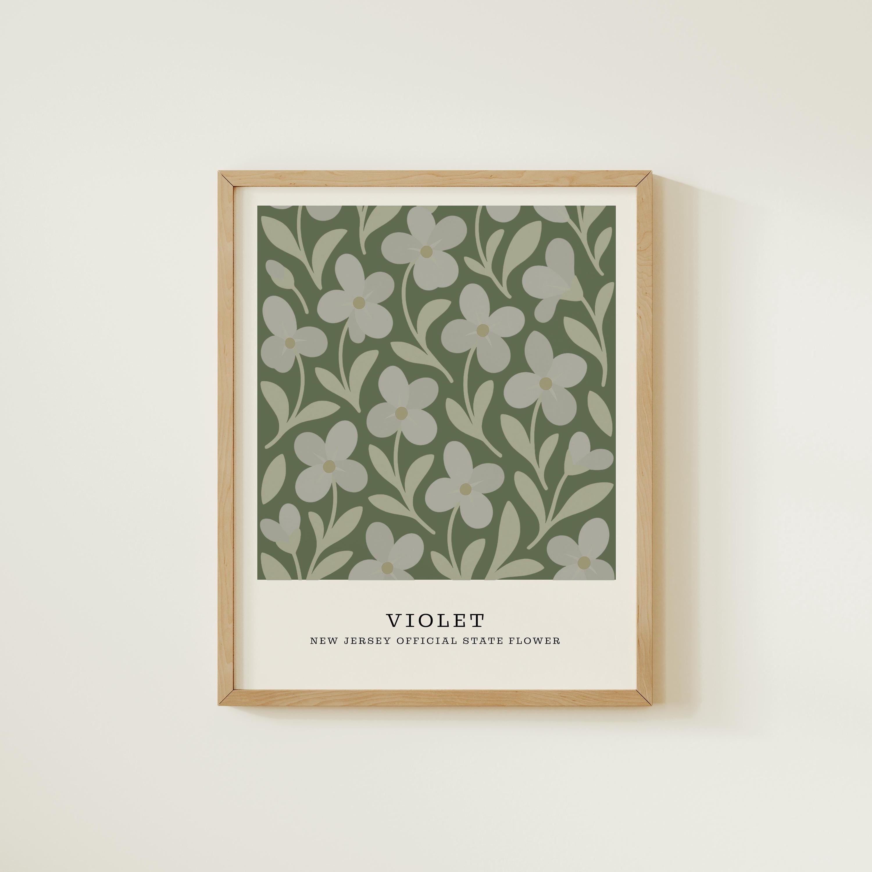 New Jersey state flower art print, violet