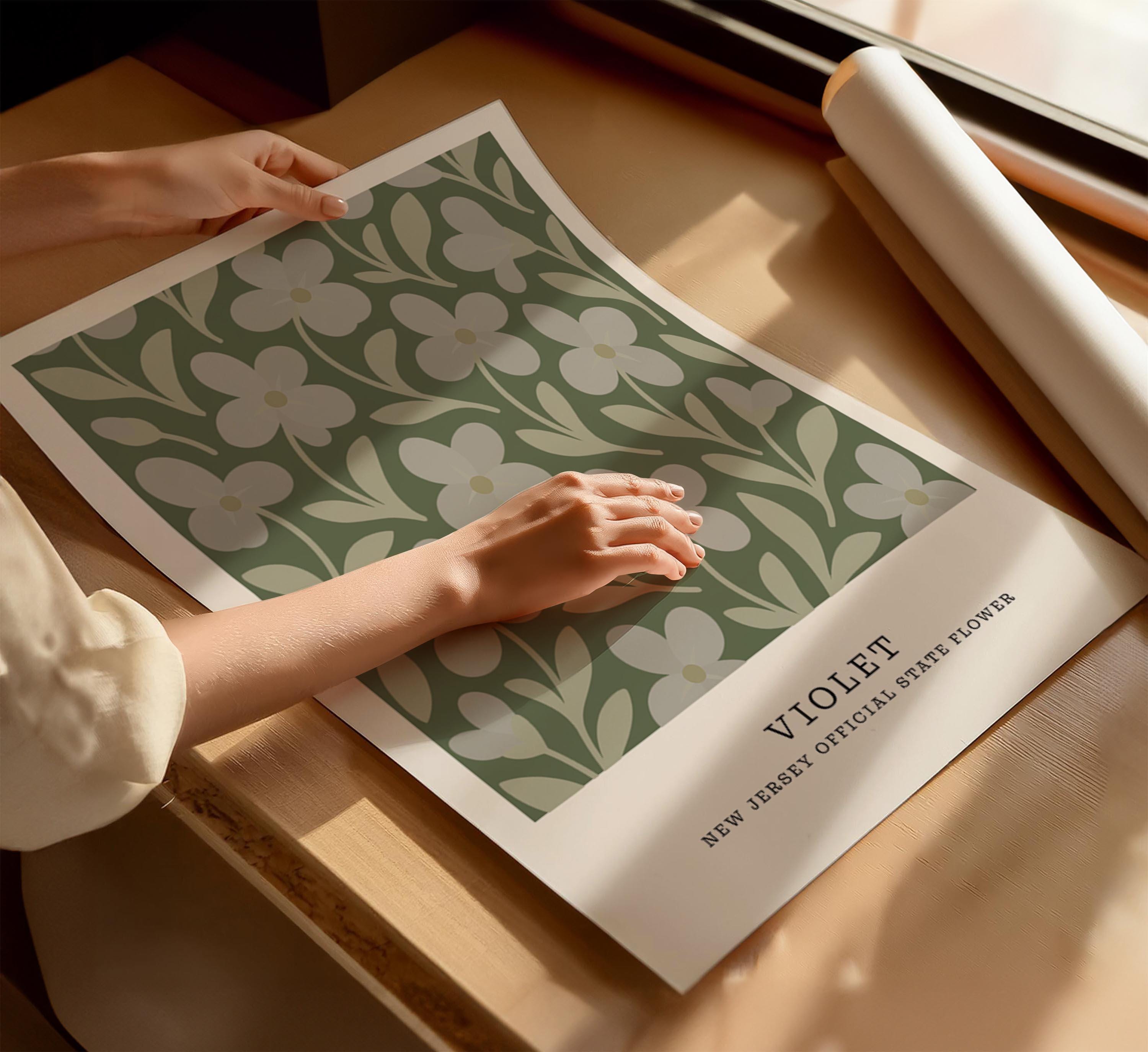 New Jersey state flower art print, violet