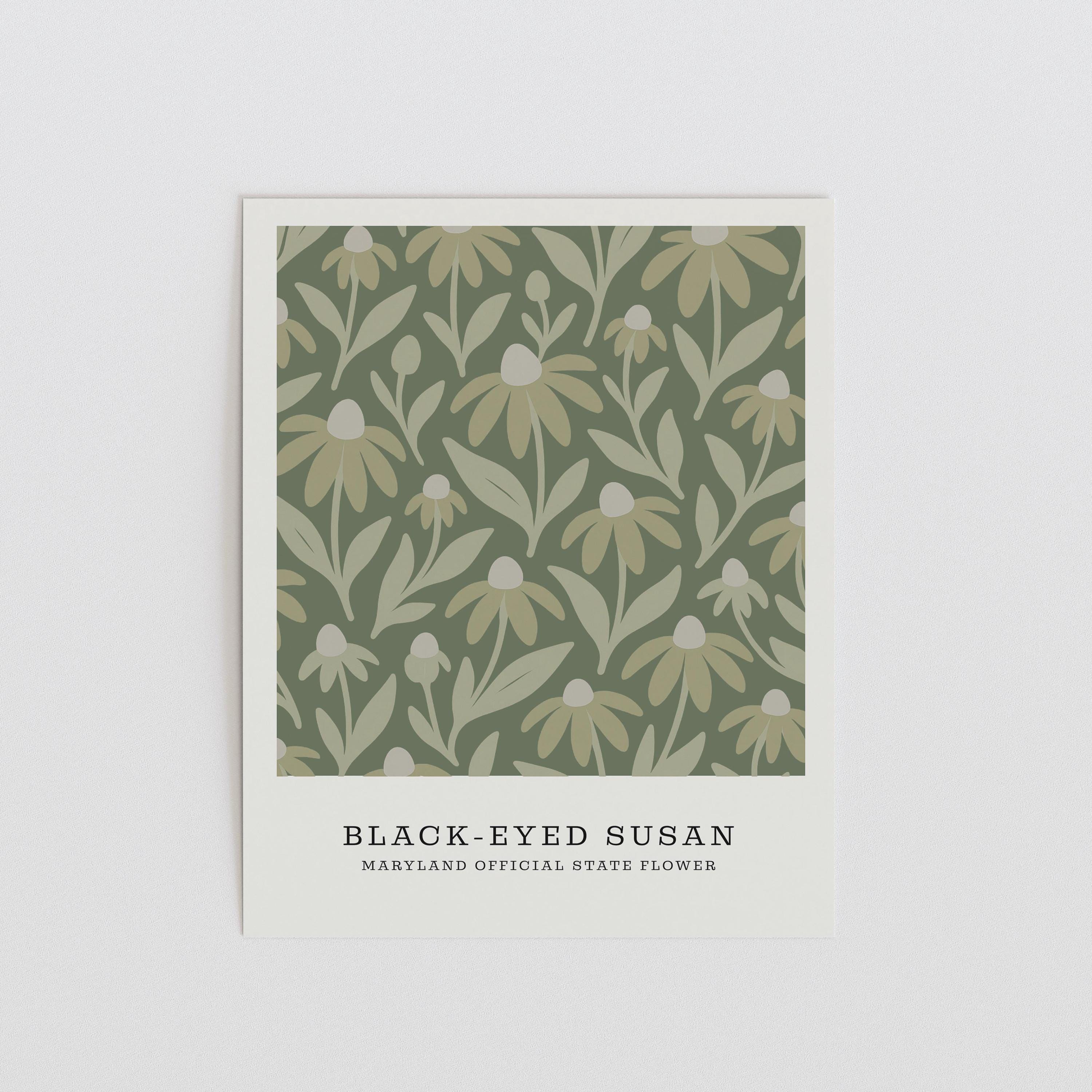Maryland state flower art print, black-eyed Susan