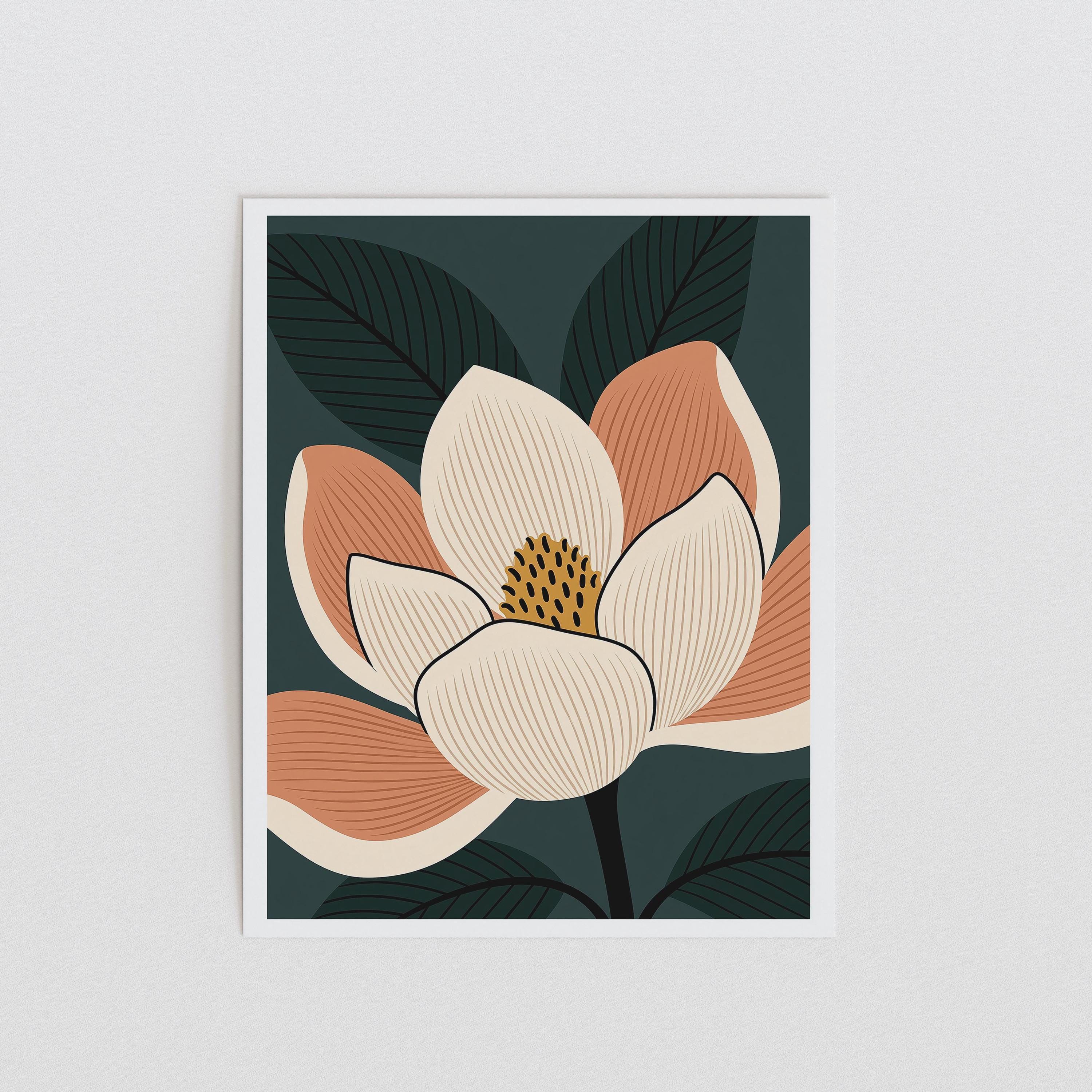 Louisiana state flower art print, magnolia