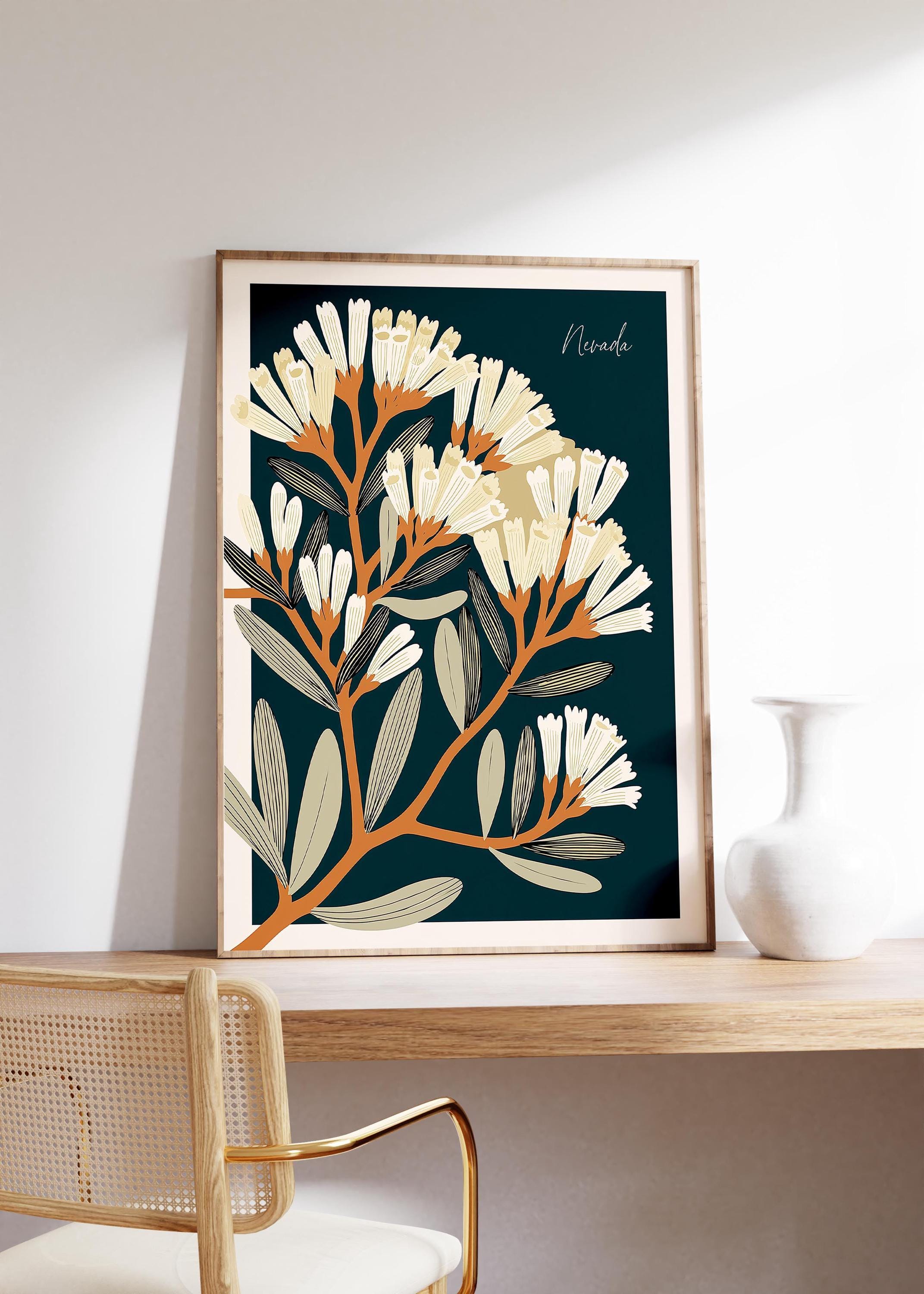 Nevada state flower art print, sagebrush