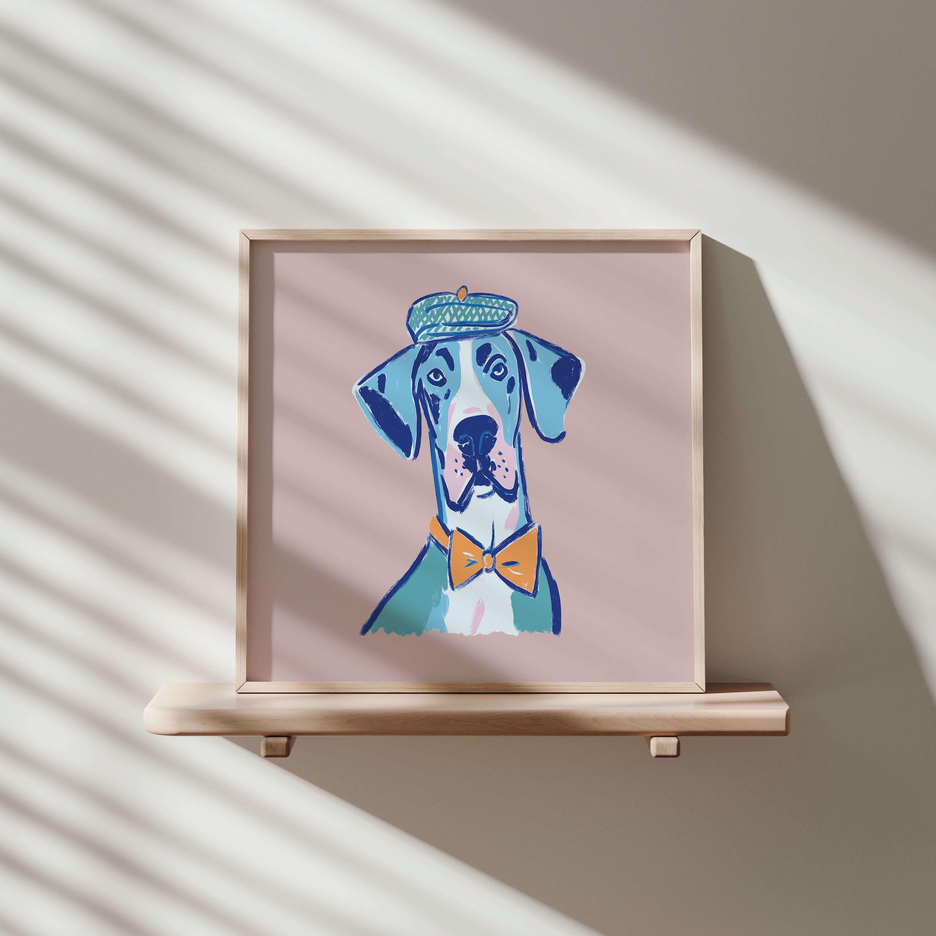 Great Dane hat art print