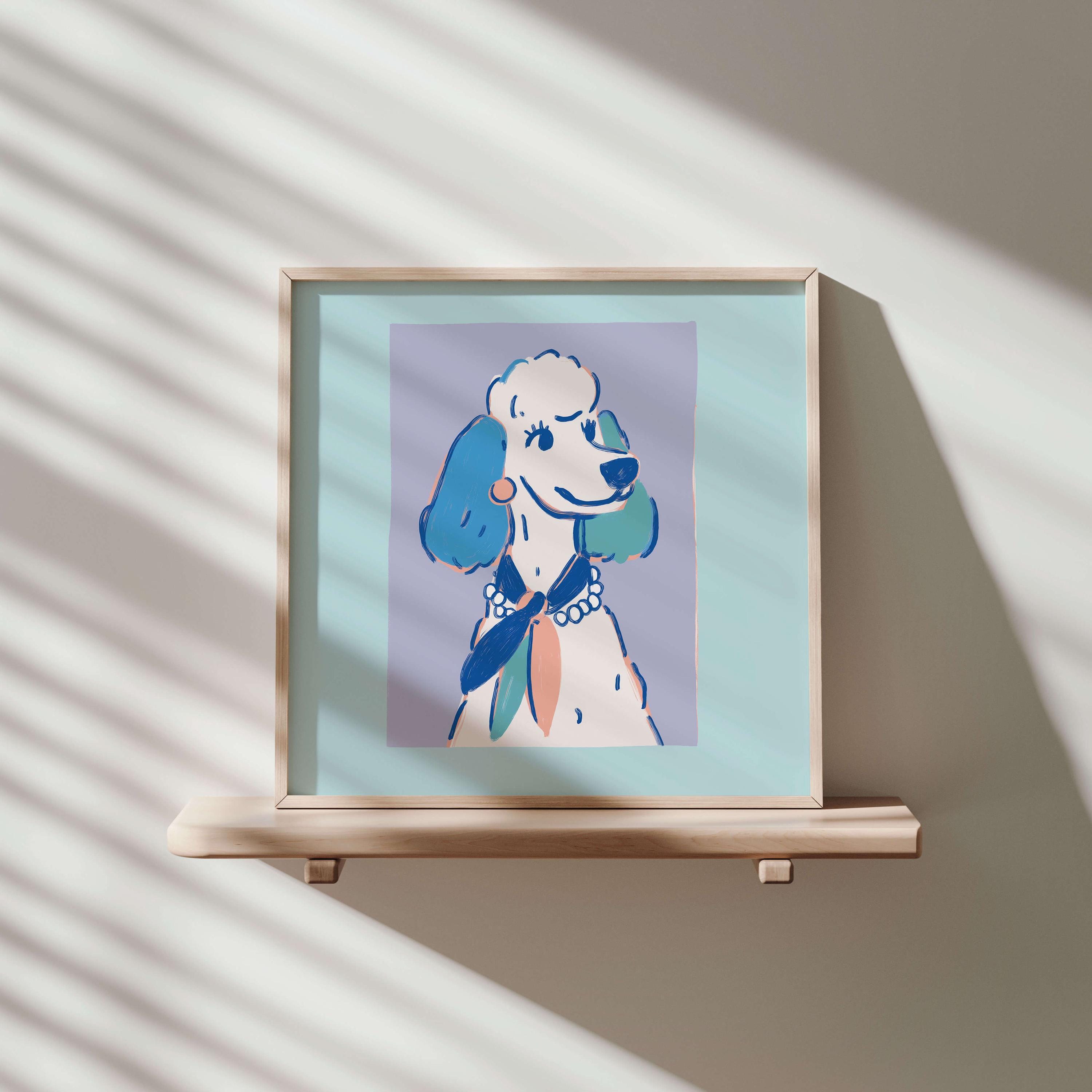 Poodle pearls art print