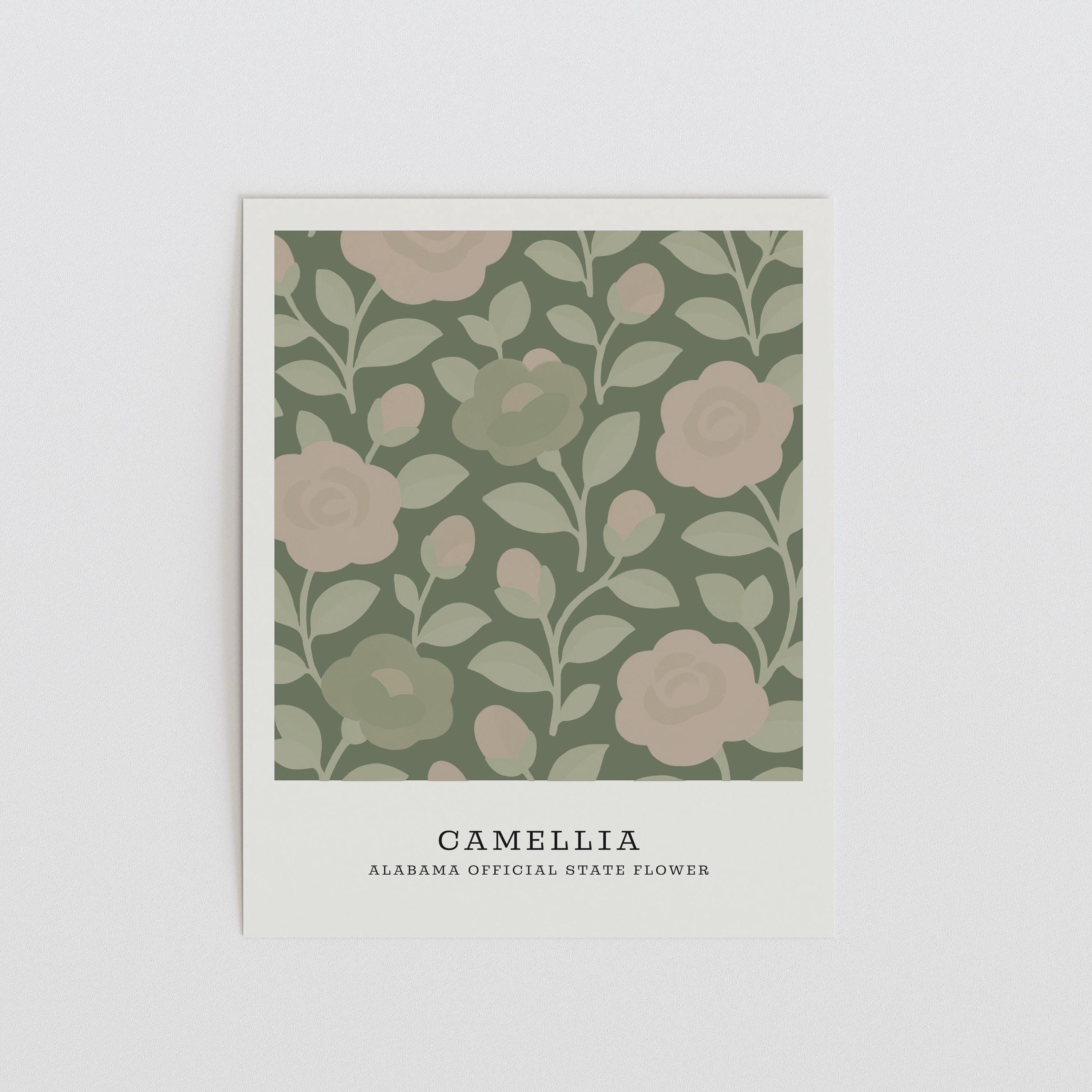 Alabama state flower art print, camellia