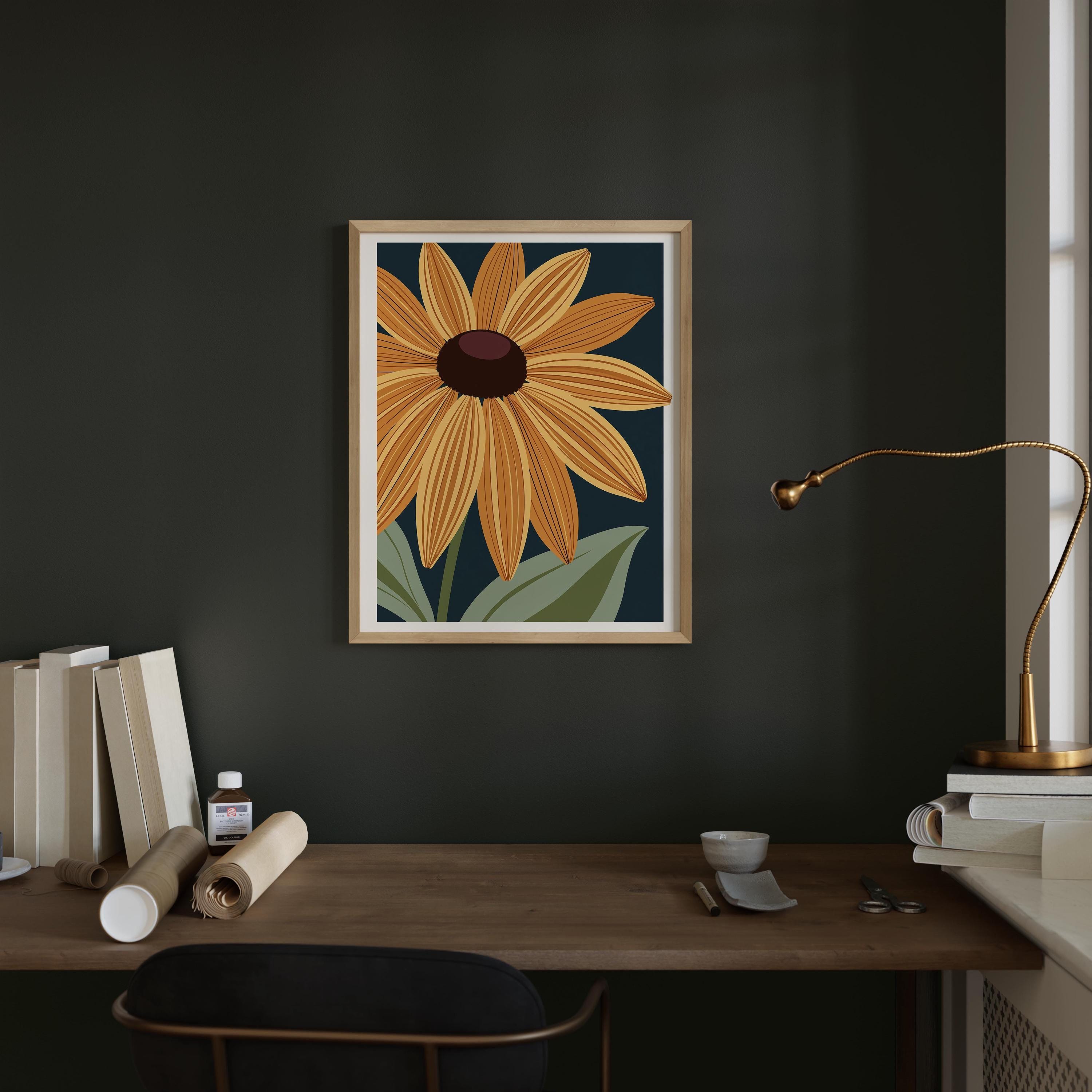 Maryland state flower art print, black-eyed Susan
