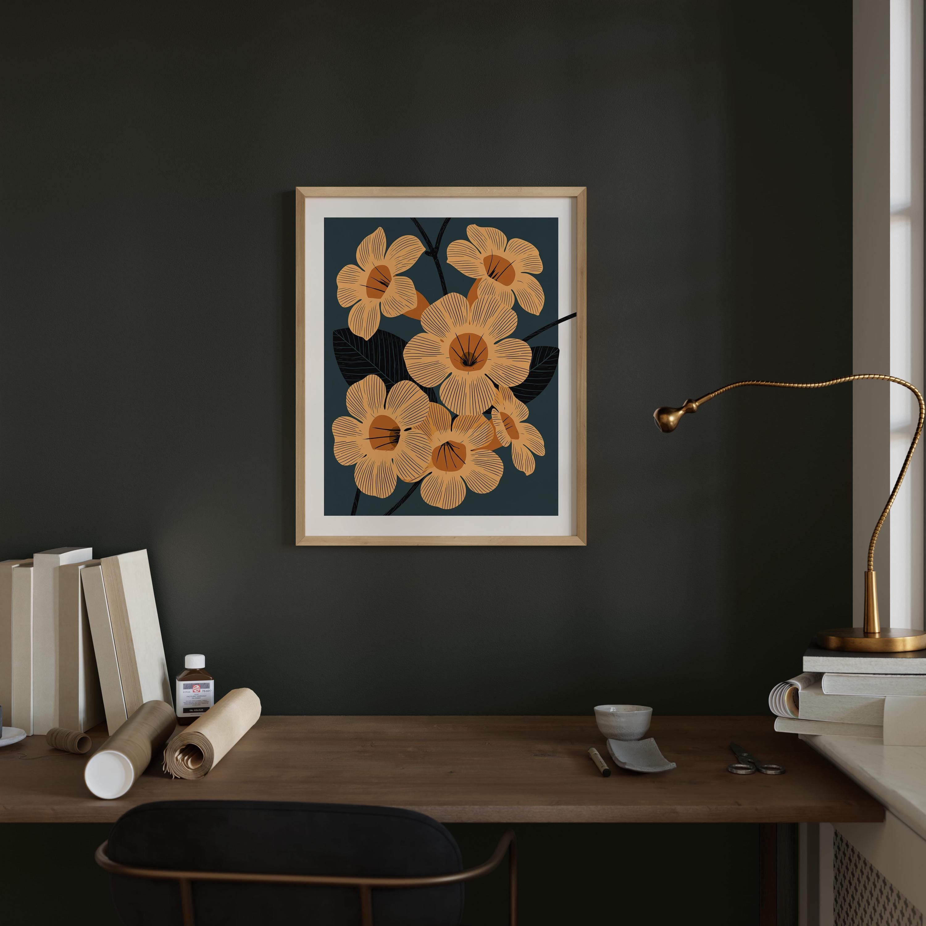 South Carolina state flower art print, yellow jessamine