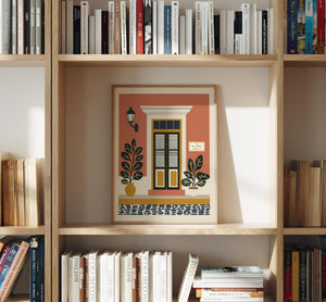 Personalized Old San Juan coral house louvered door art print, Puerto Rico