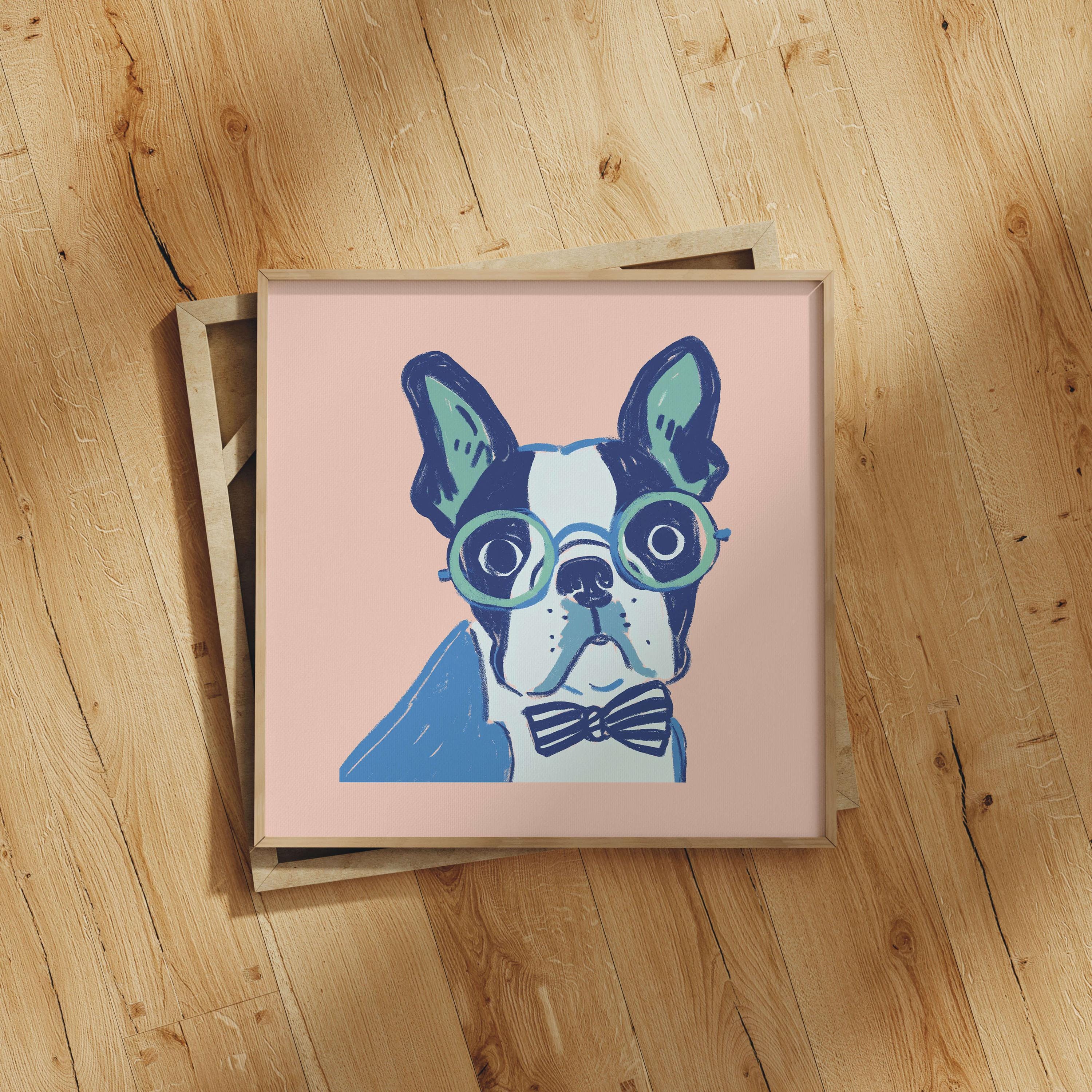 Boston Terrier bow tie art print