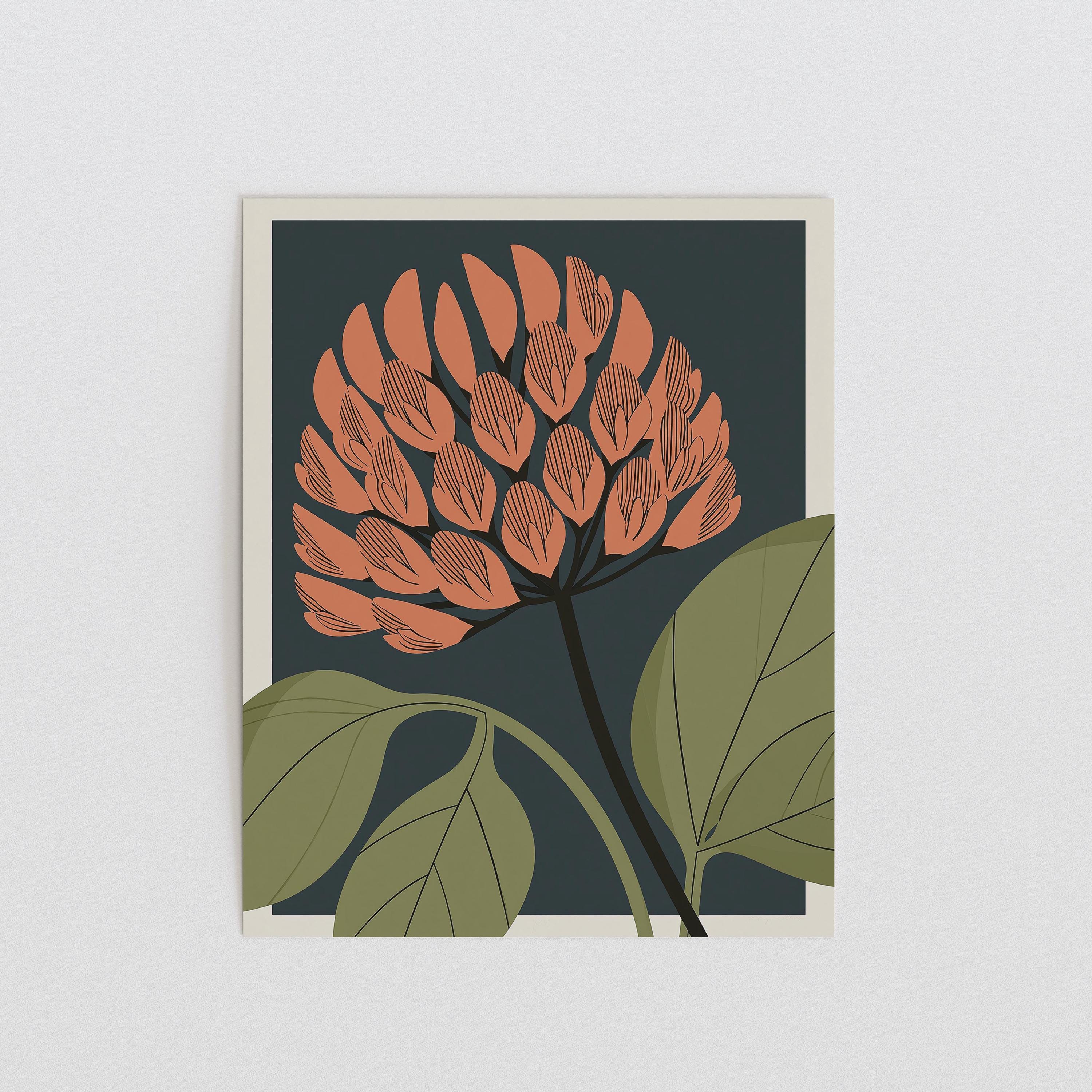 Vermont state flower art print, red clover