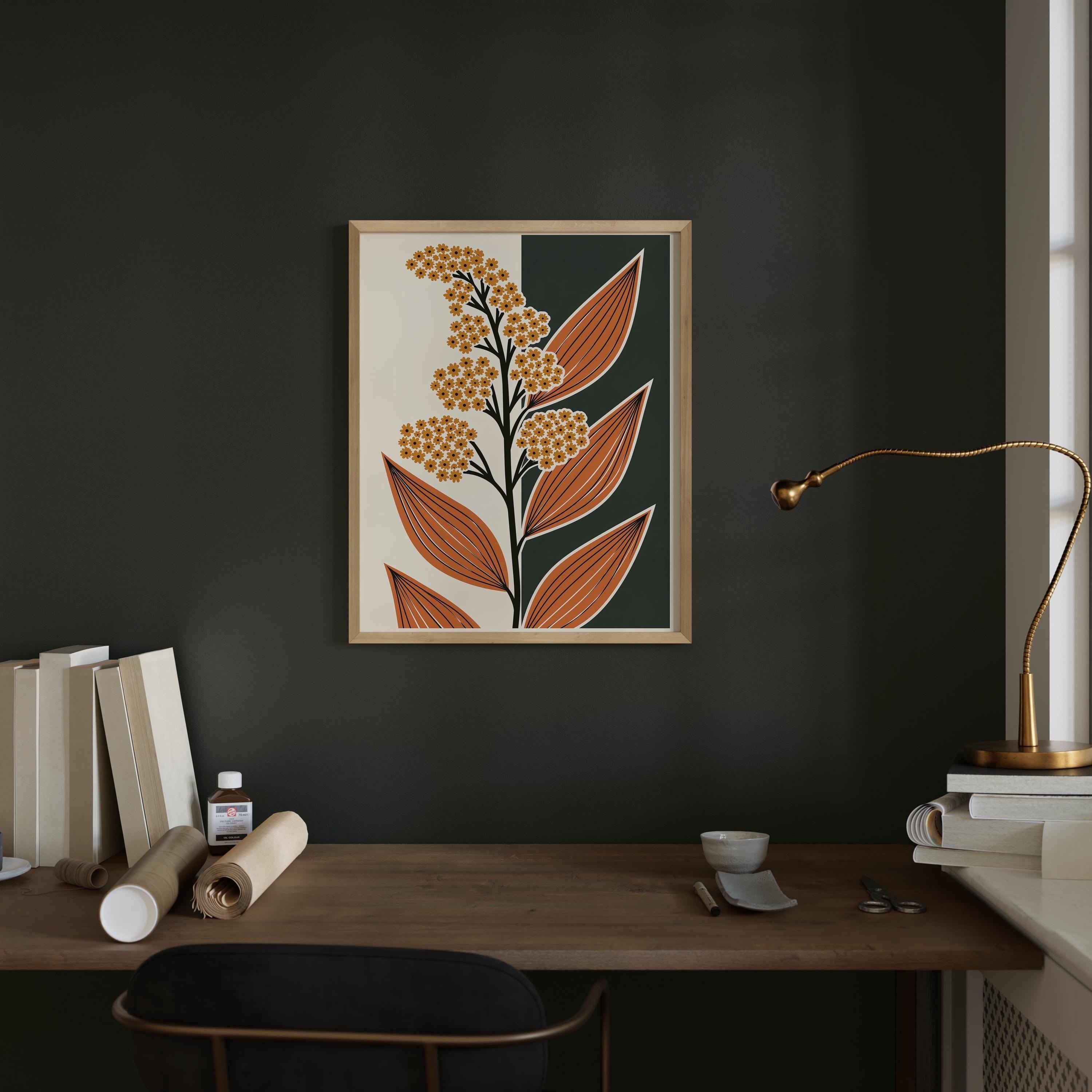 Kentucky state flower art print, goldenrod
