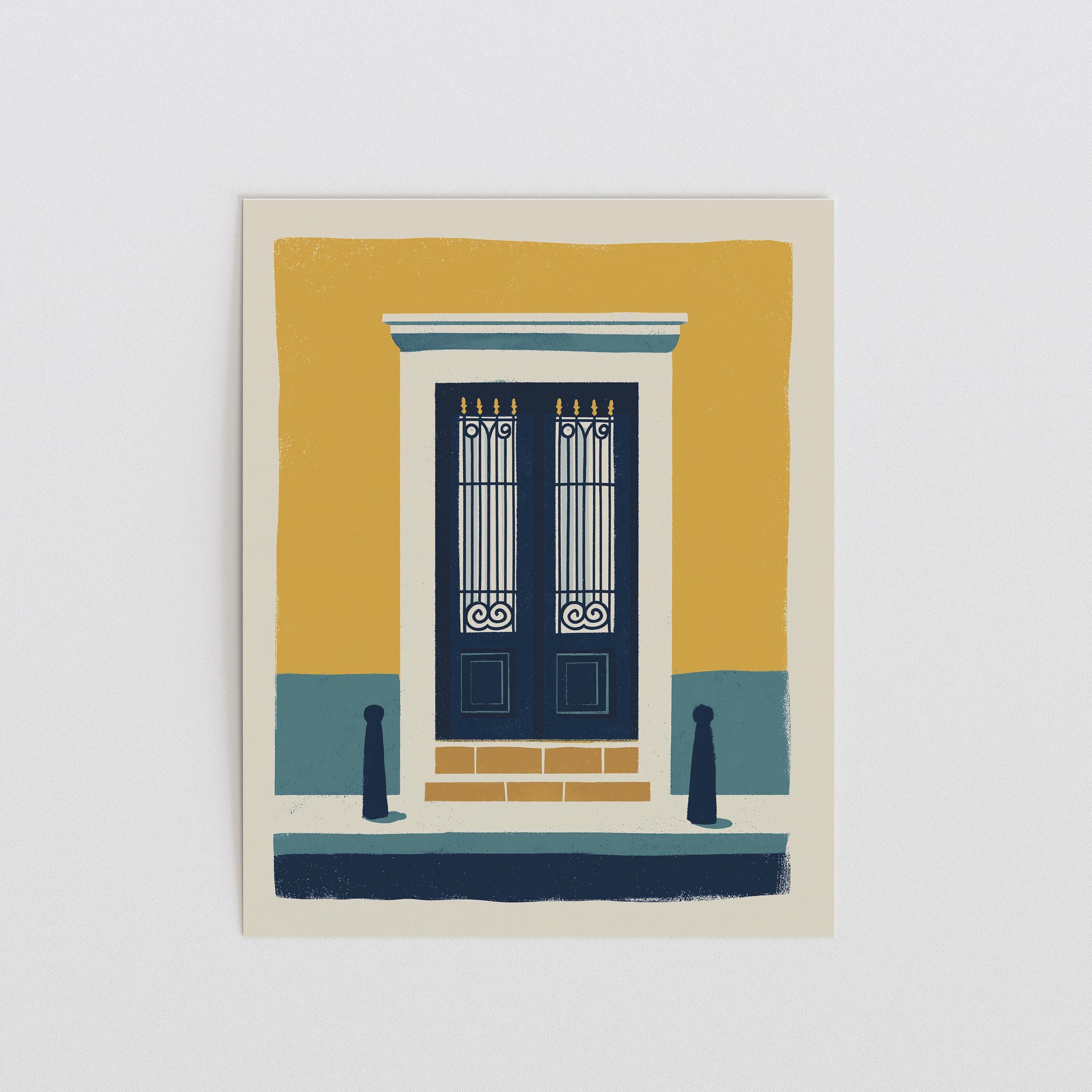 Old San Juan wrought iron door art print, Puerto Rico