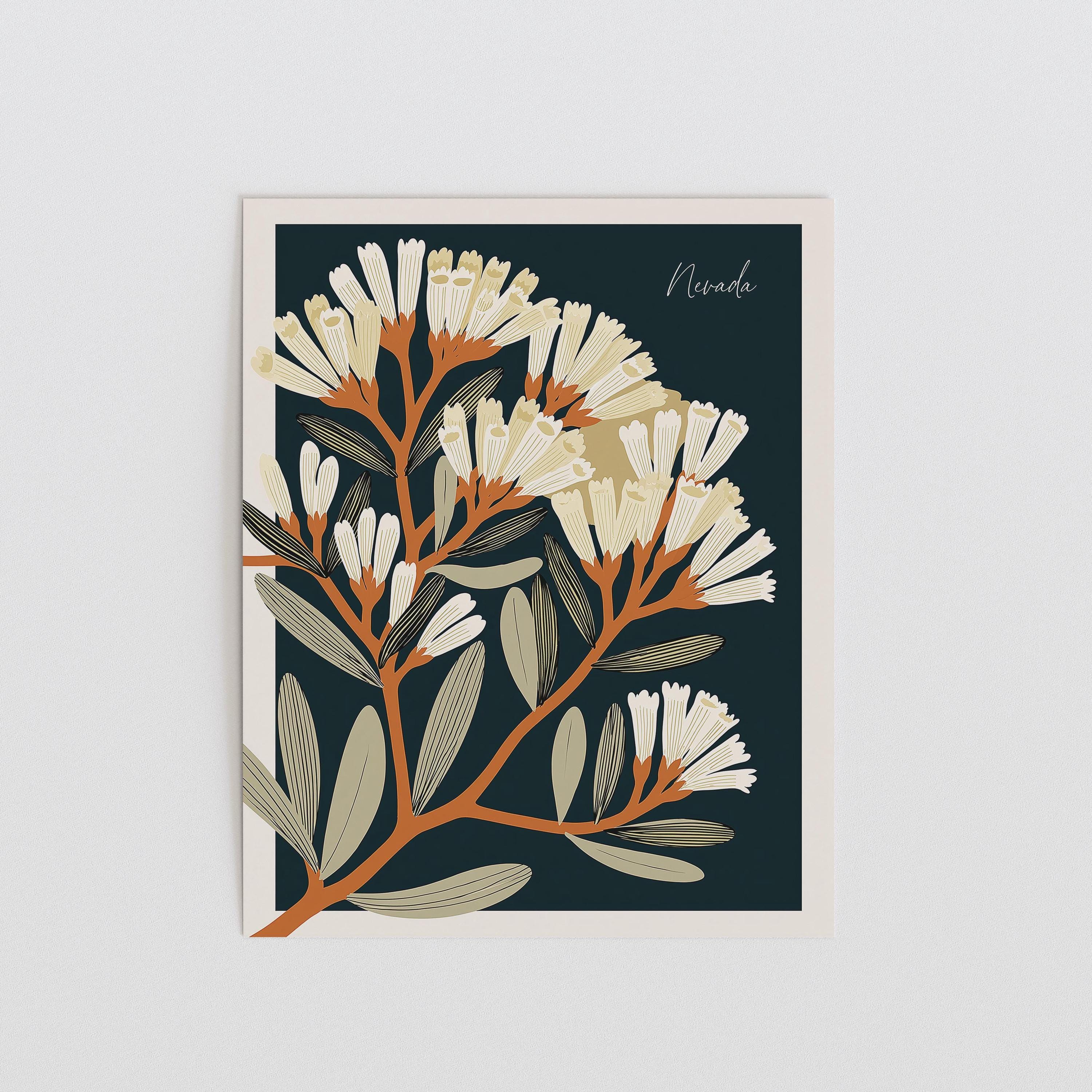 Nevada state flower art print, sagebrush