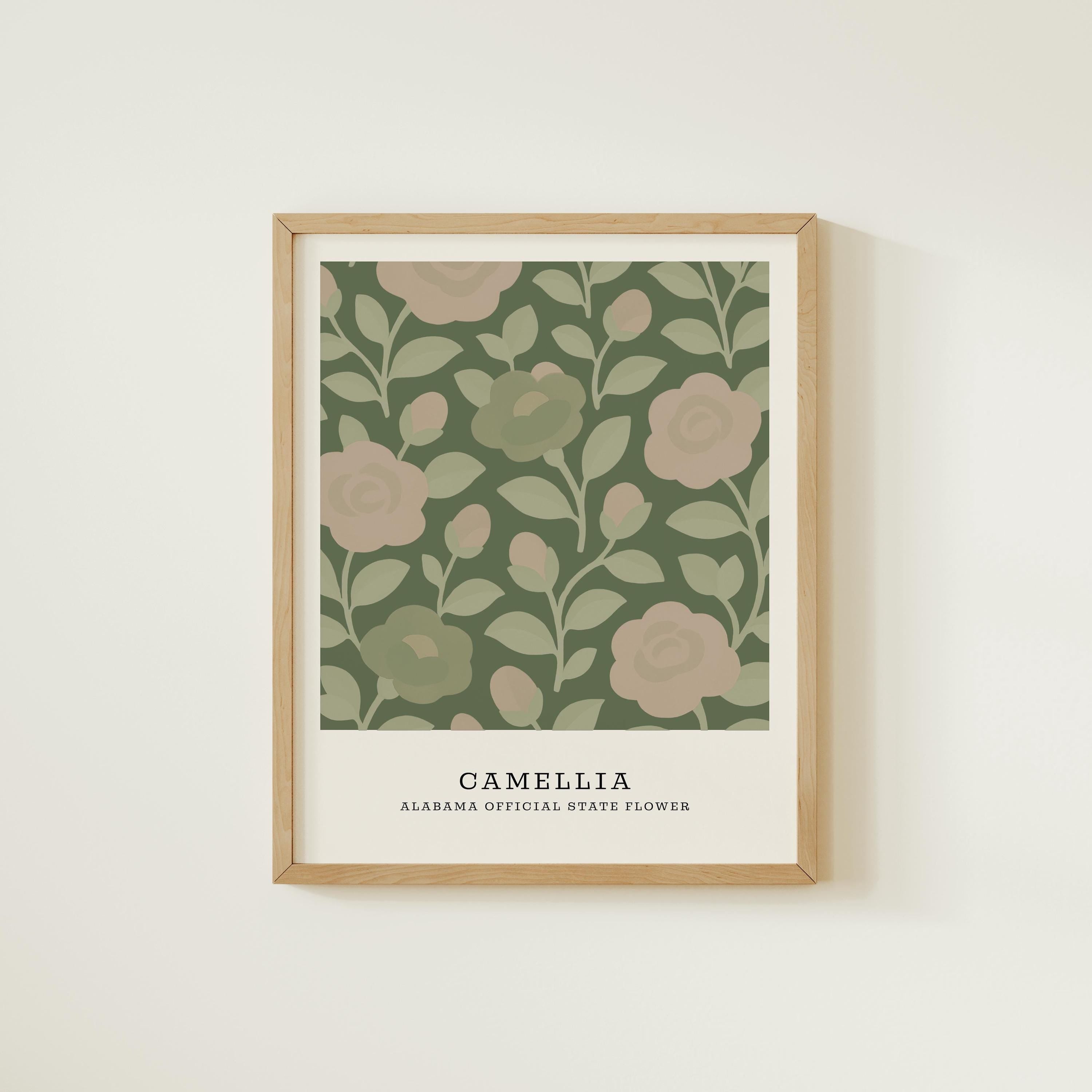 Alabama state flower art print, camellia