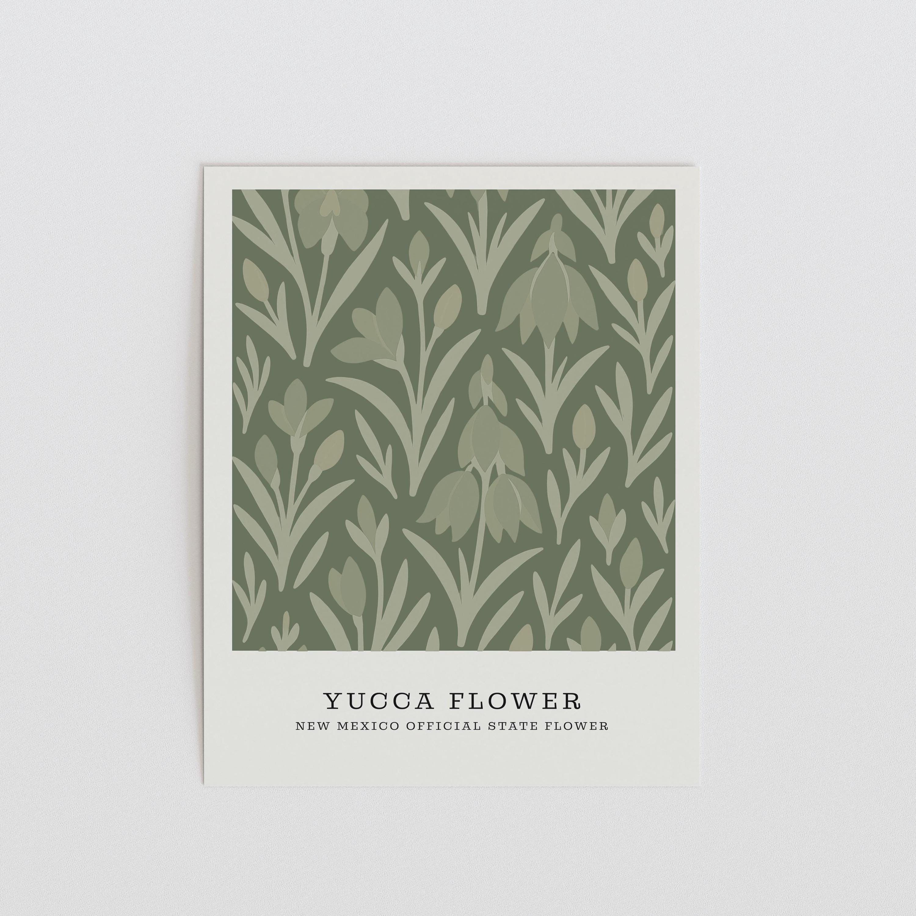 New Mexico state flower art print, yucca flower