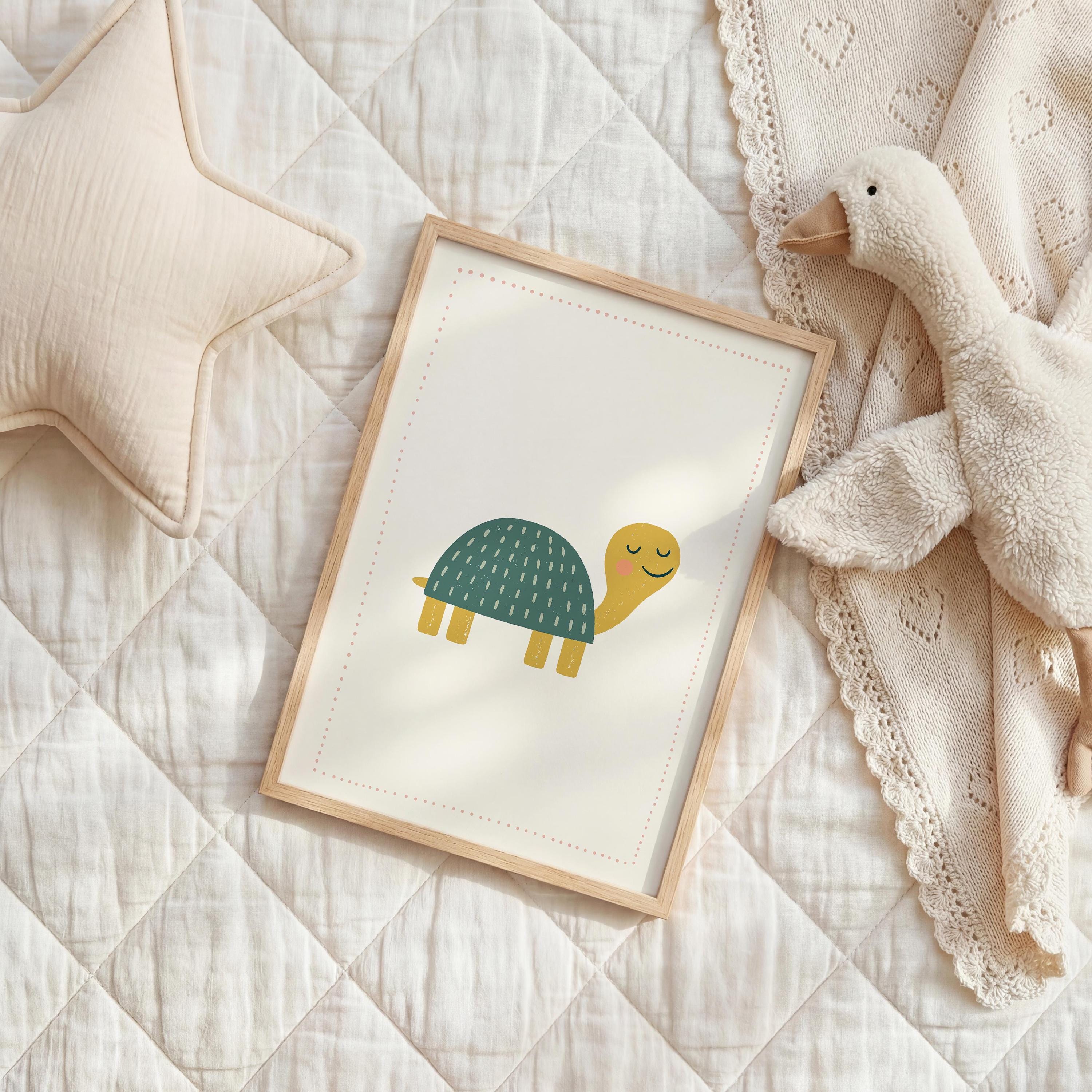 Green turtle nursery print