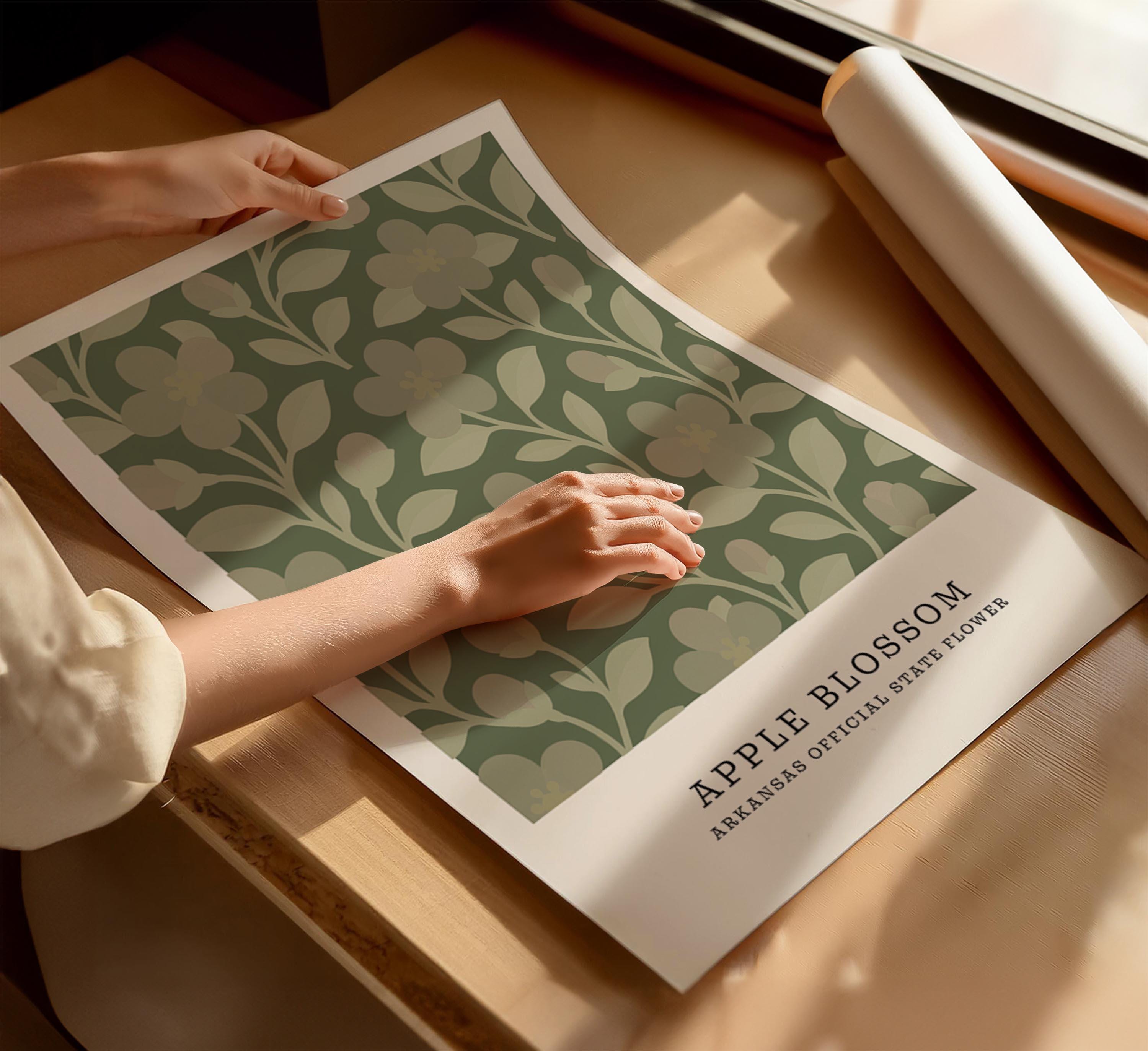 Arkansas state flower art print, apple blossom