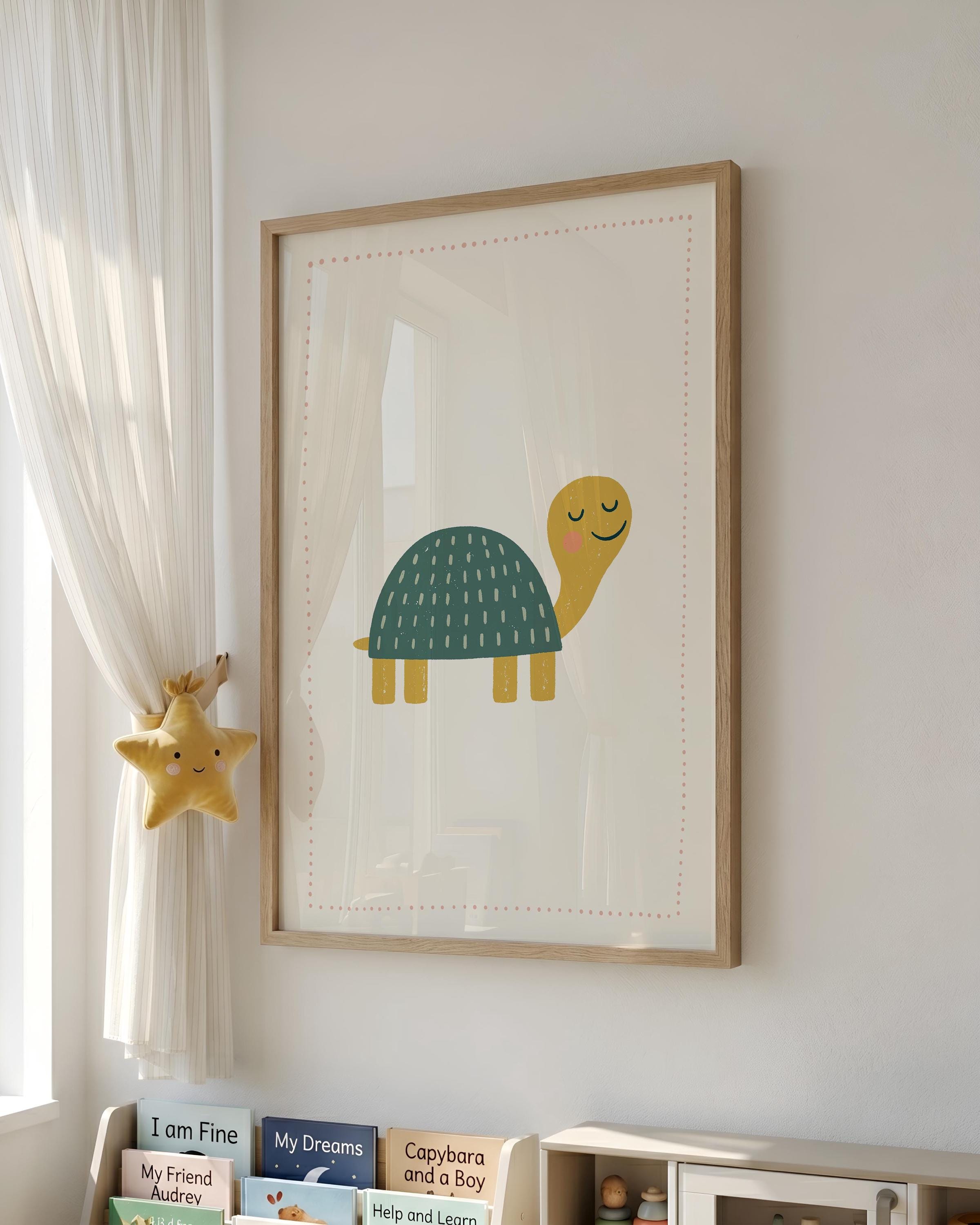 Green turtle nursery print