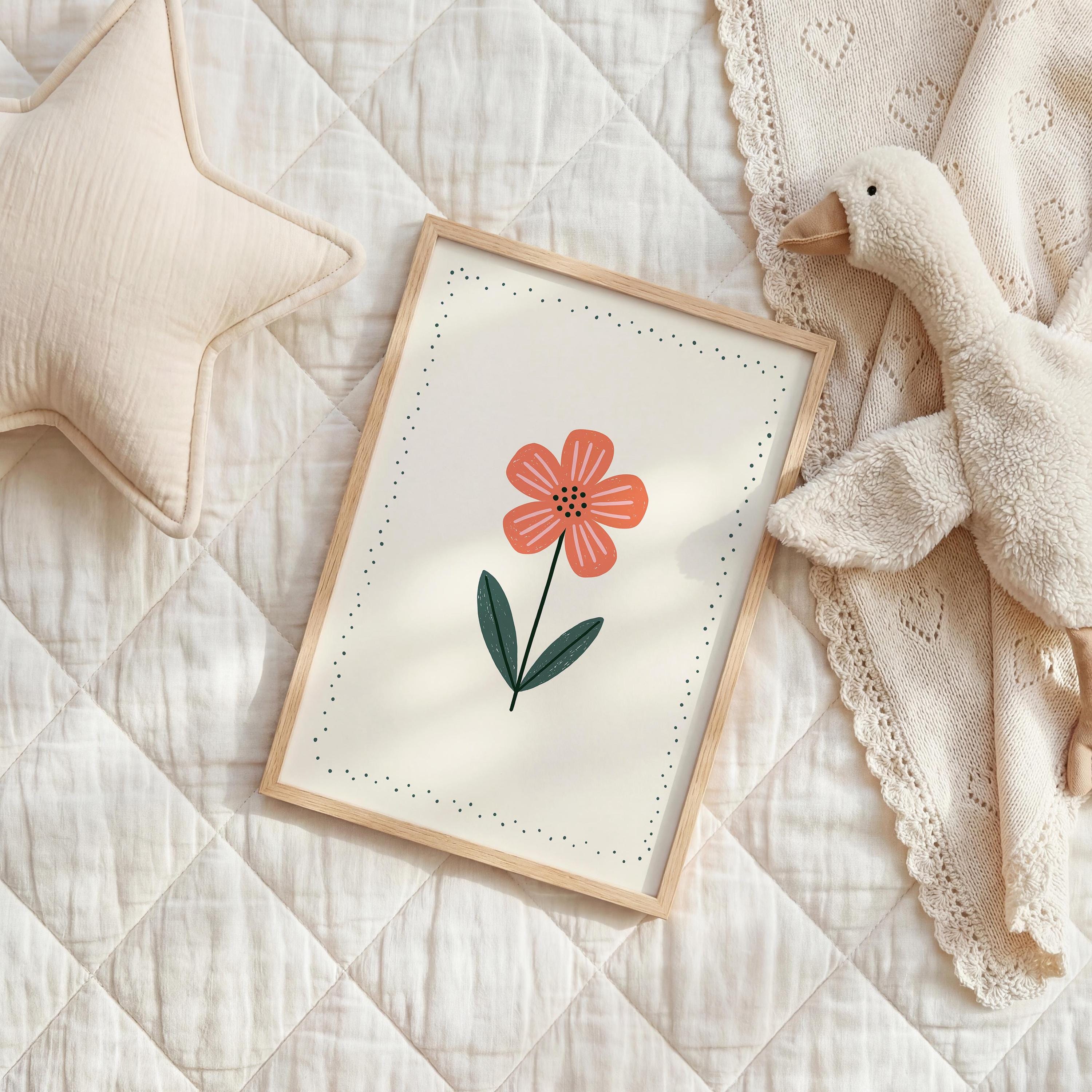 Coral flower nursery print