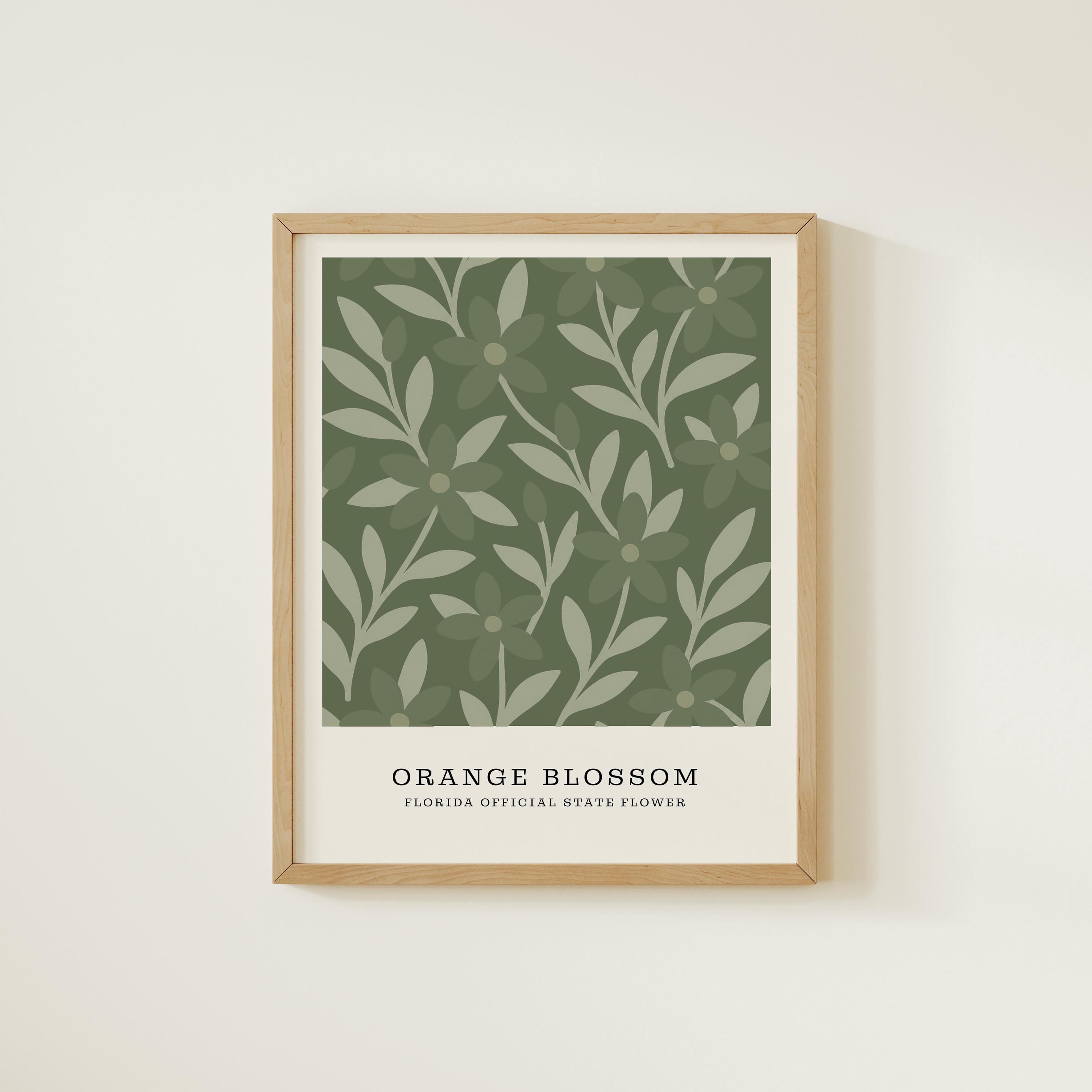 Florida state flower art print, orange blossom