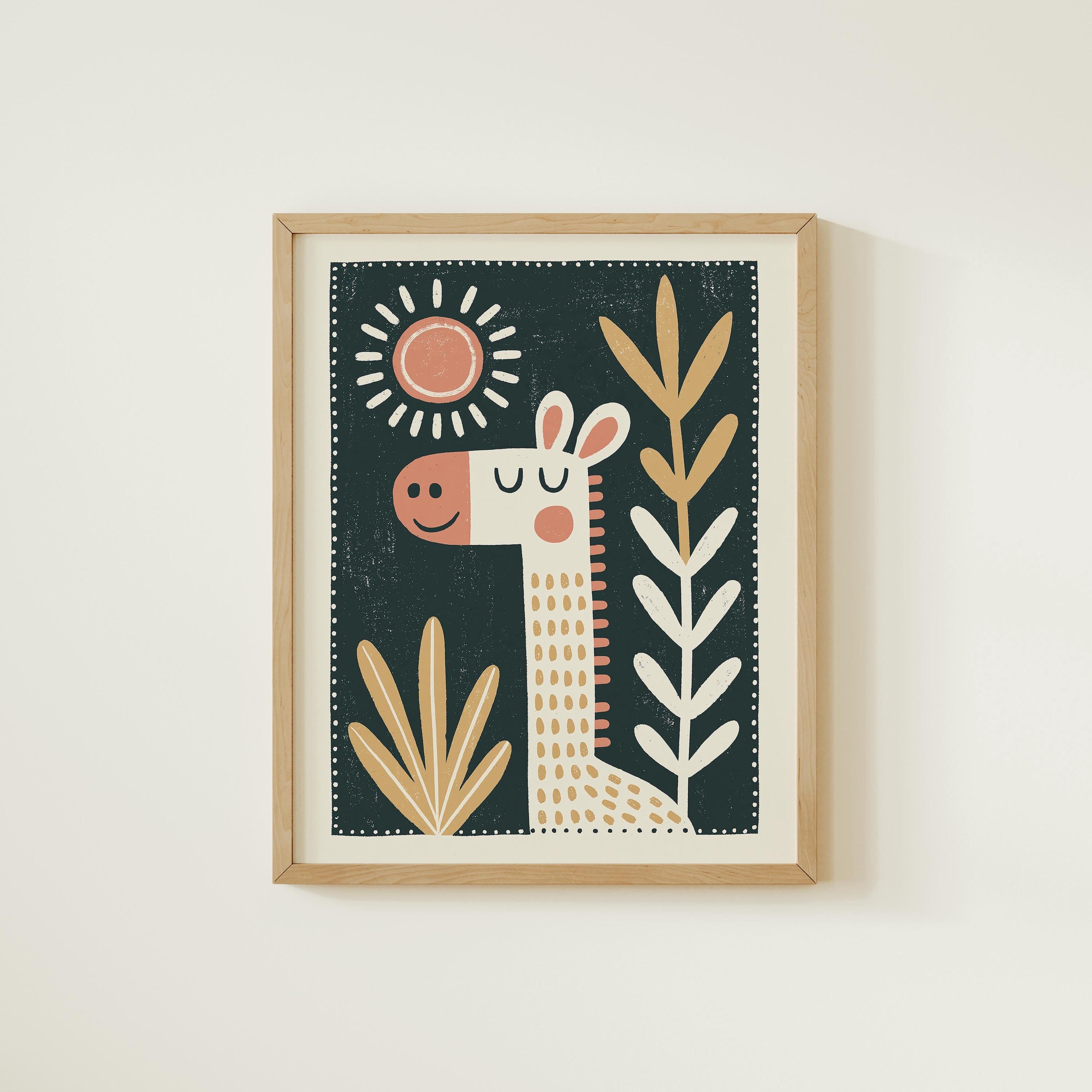 Boho Giraffe Nursery Print