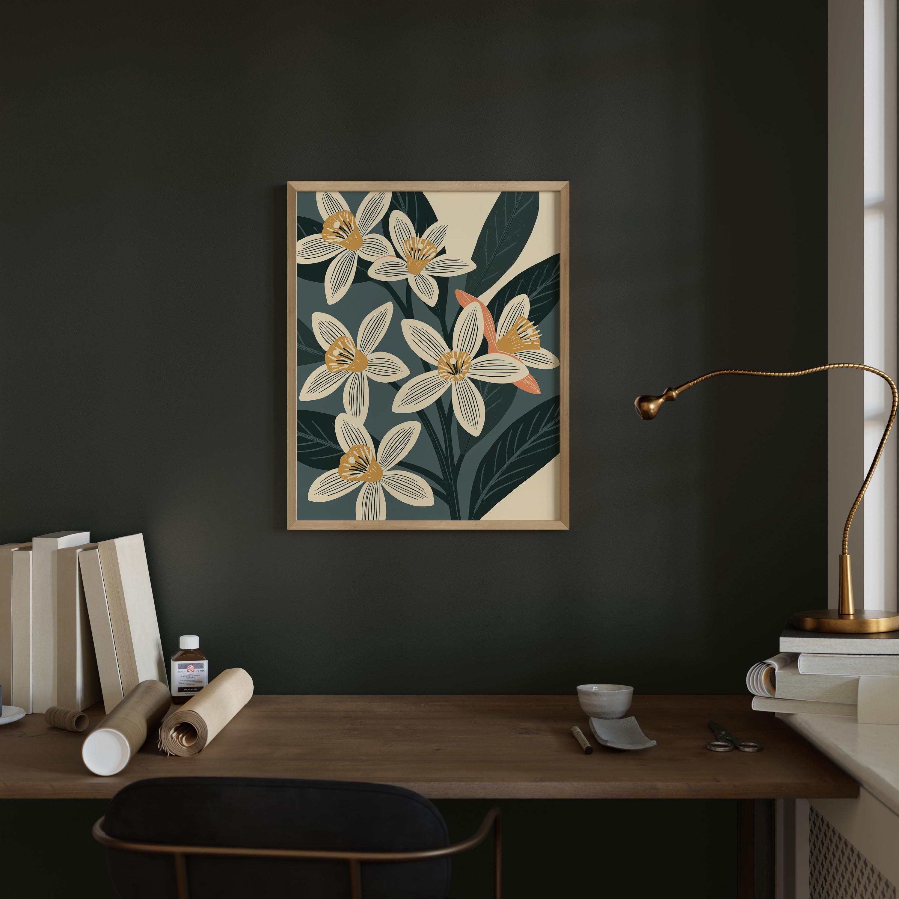 Florida state flower art print, orange blossom