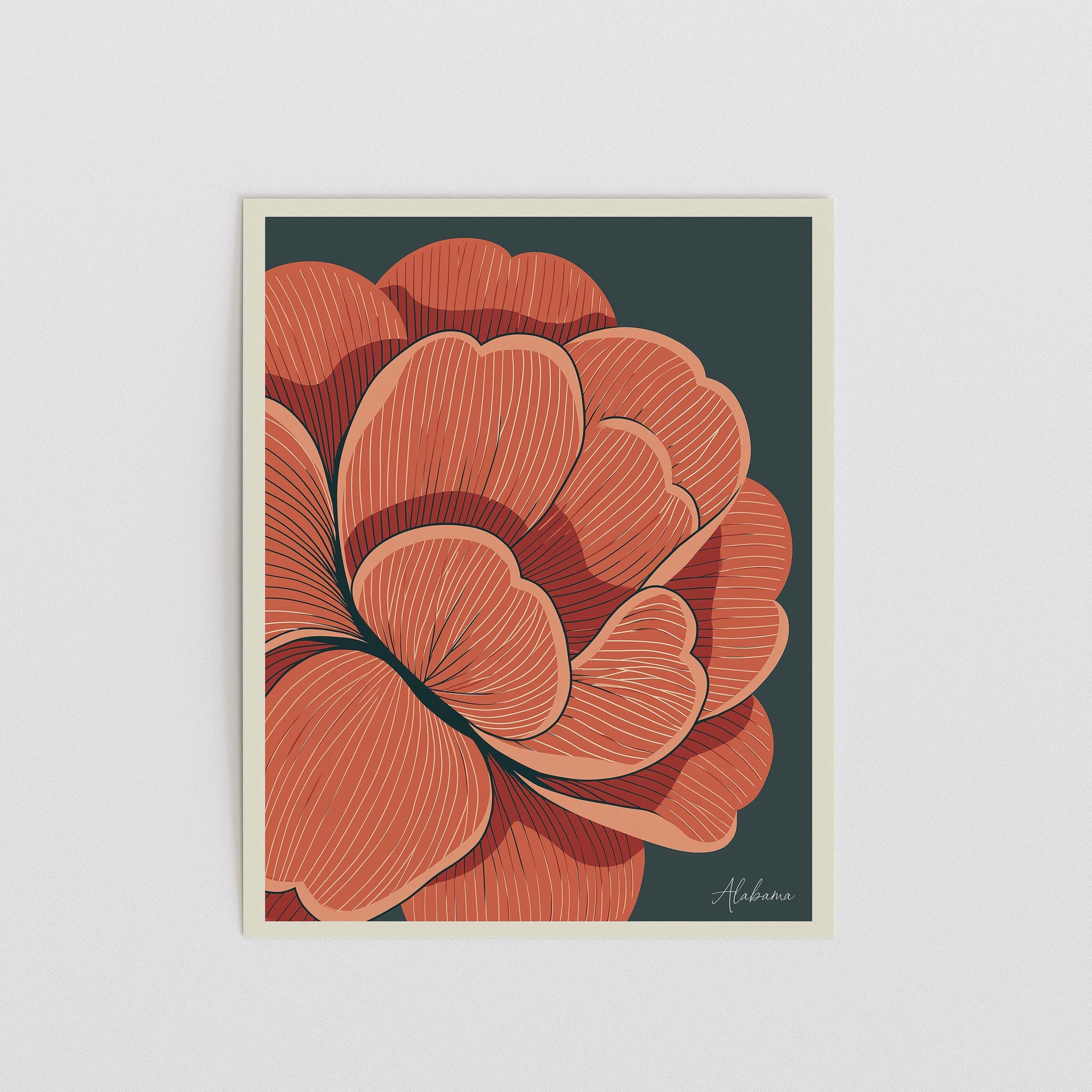 Alabama state flower art print, camellia