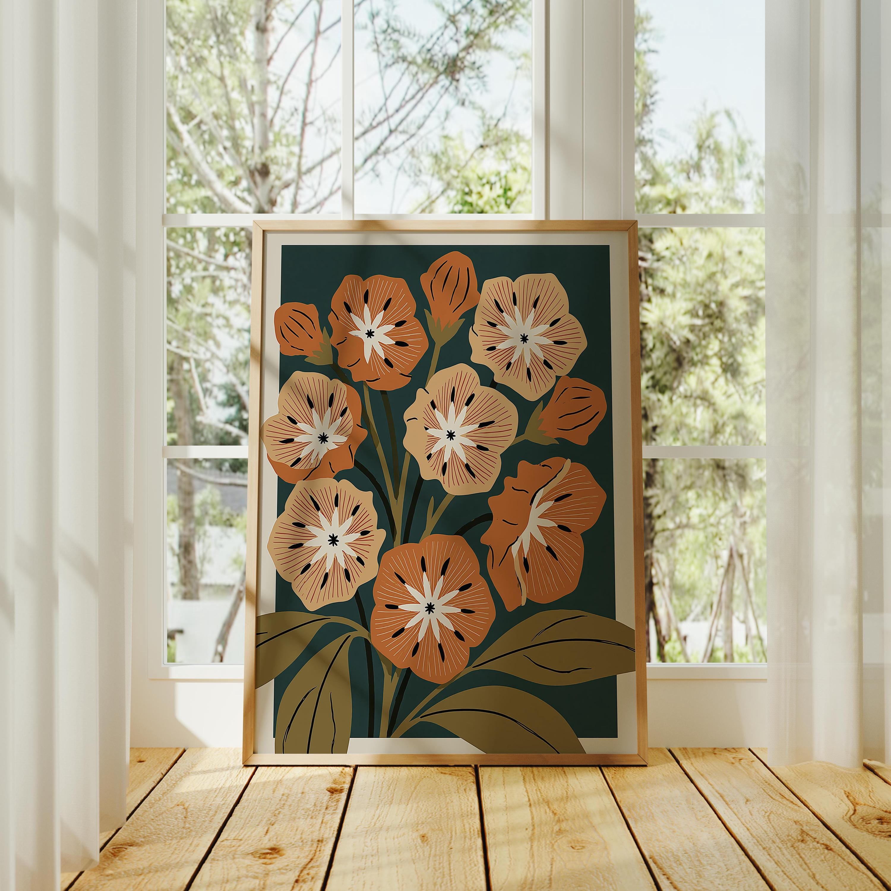 Connecticut state flower art print, mountain laurel
