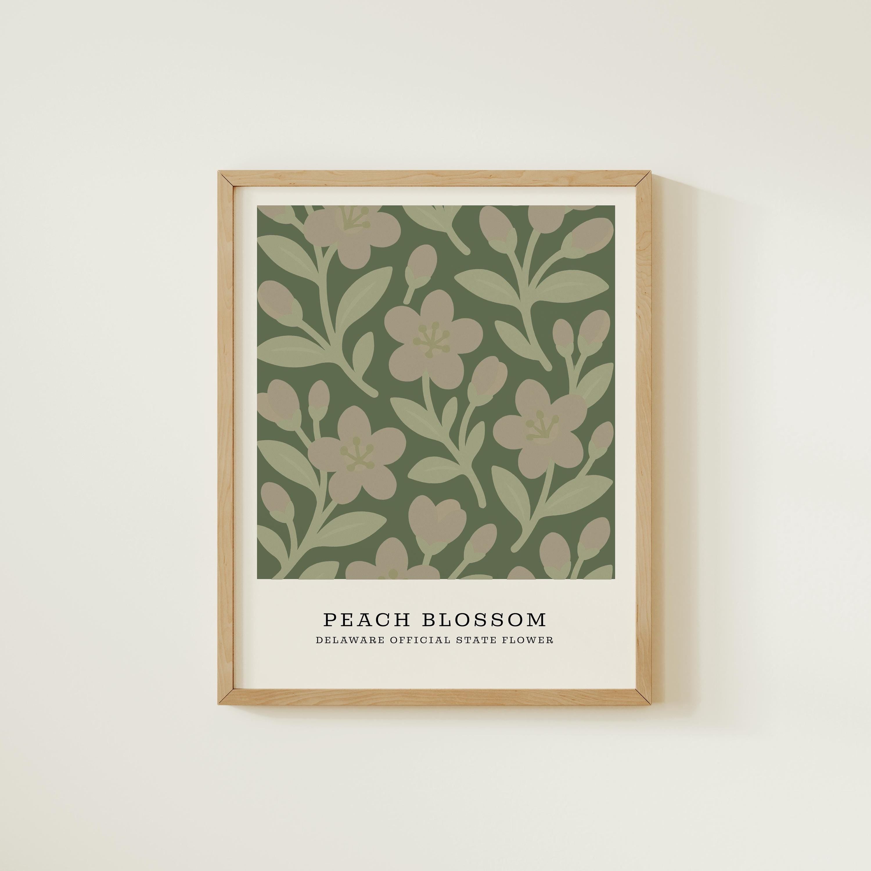 Delaware state flower art print, peach blossom
