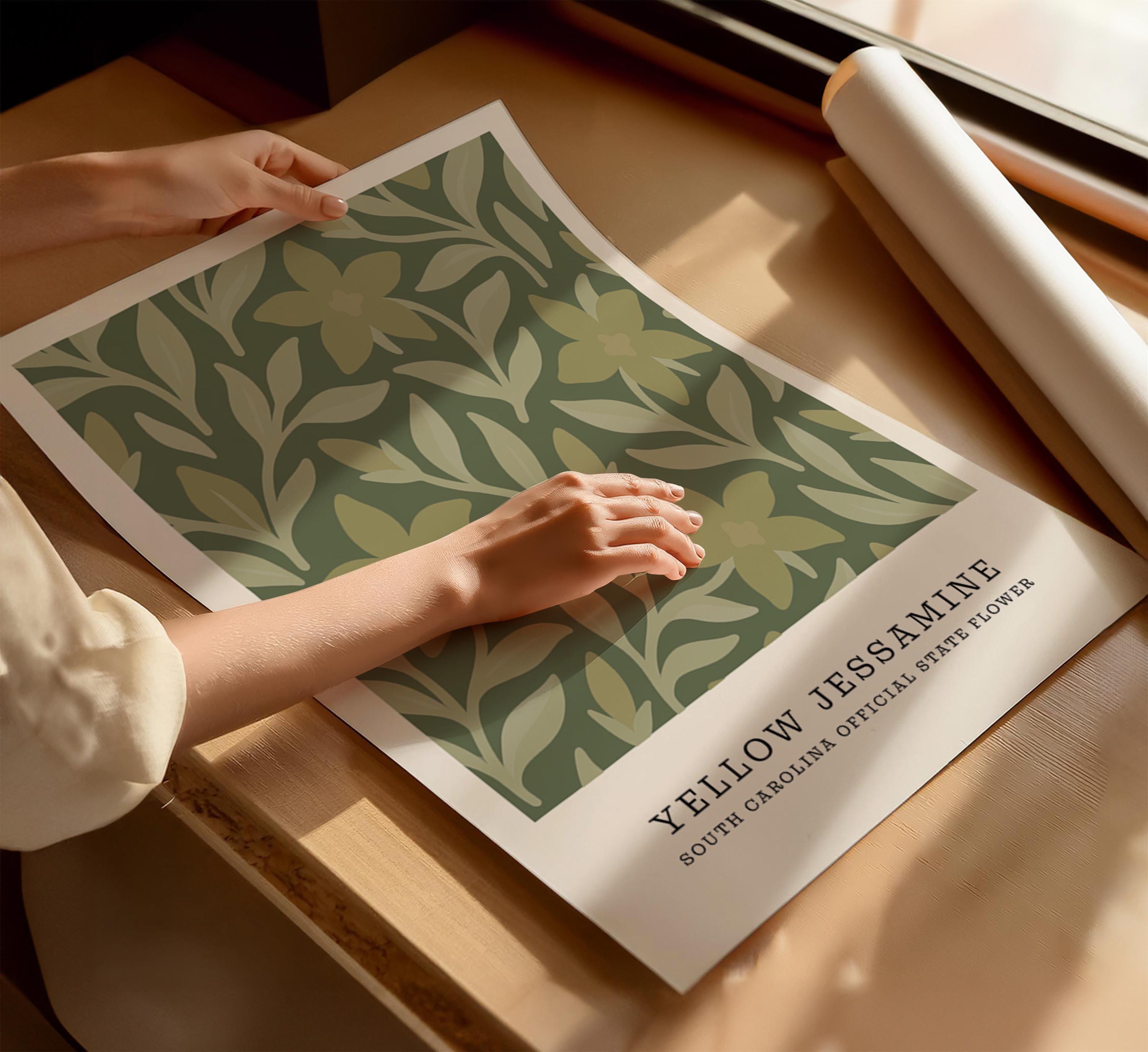 South Carolina state flower art print, yellow jessamine