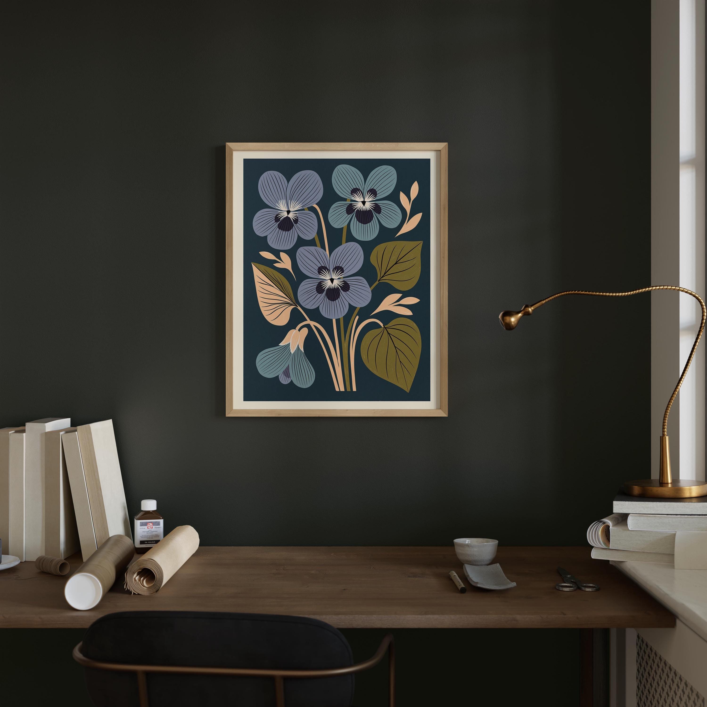 New Jersey state flower art print, violet
