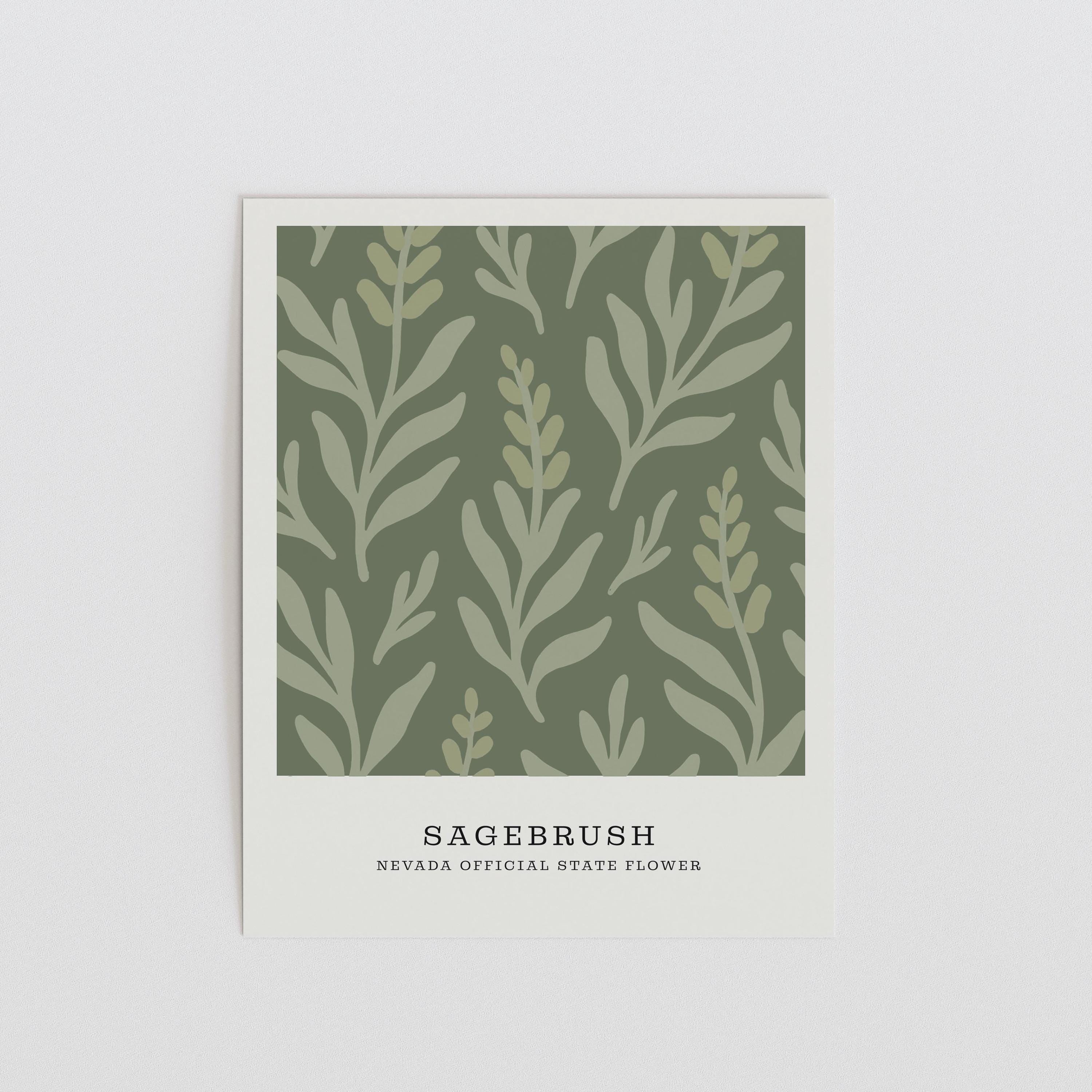 Nevada state flower art print, sagebrush