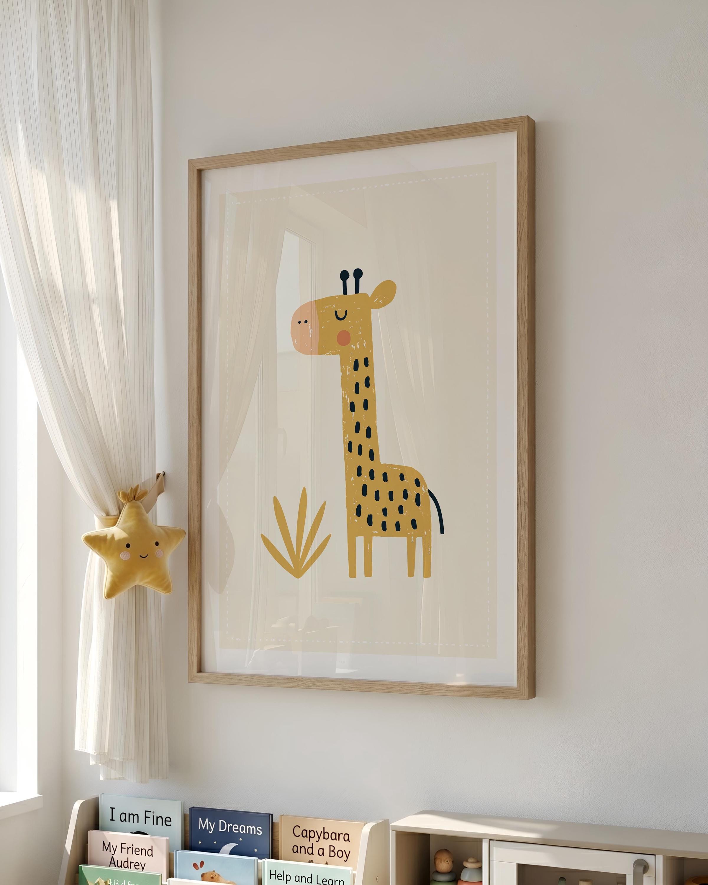Yellow giraffe nursery print