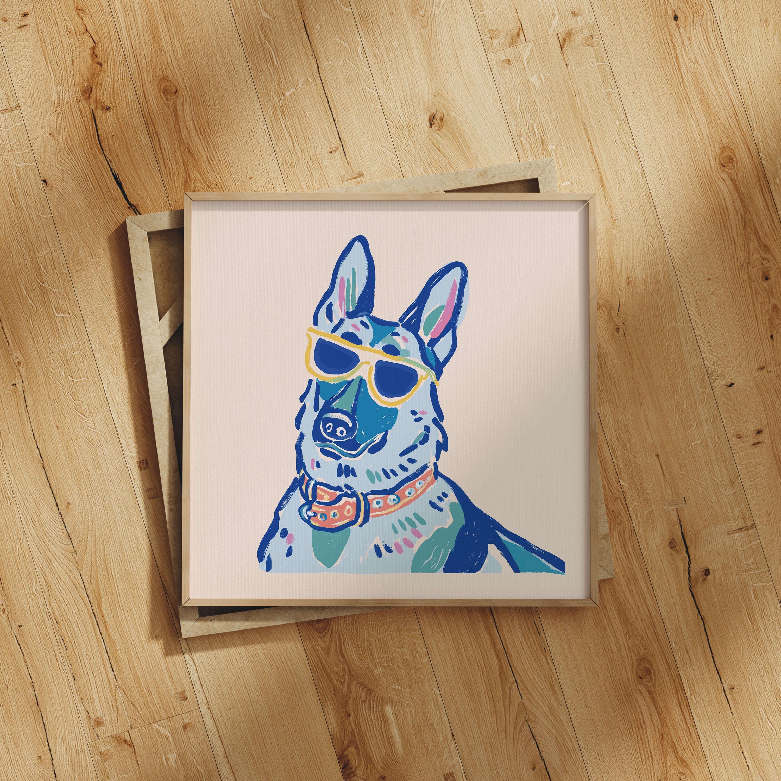 German Shepherd sunglasses art print