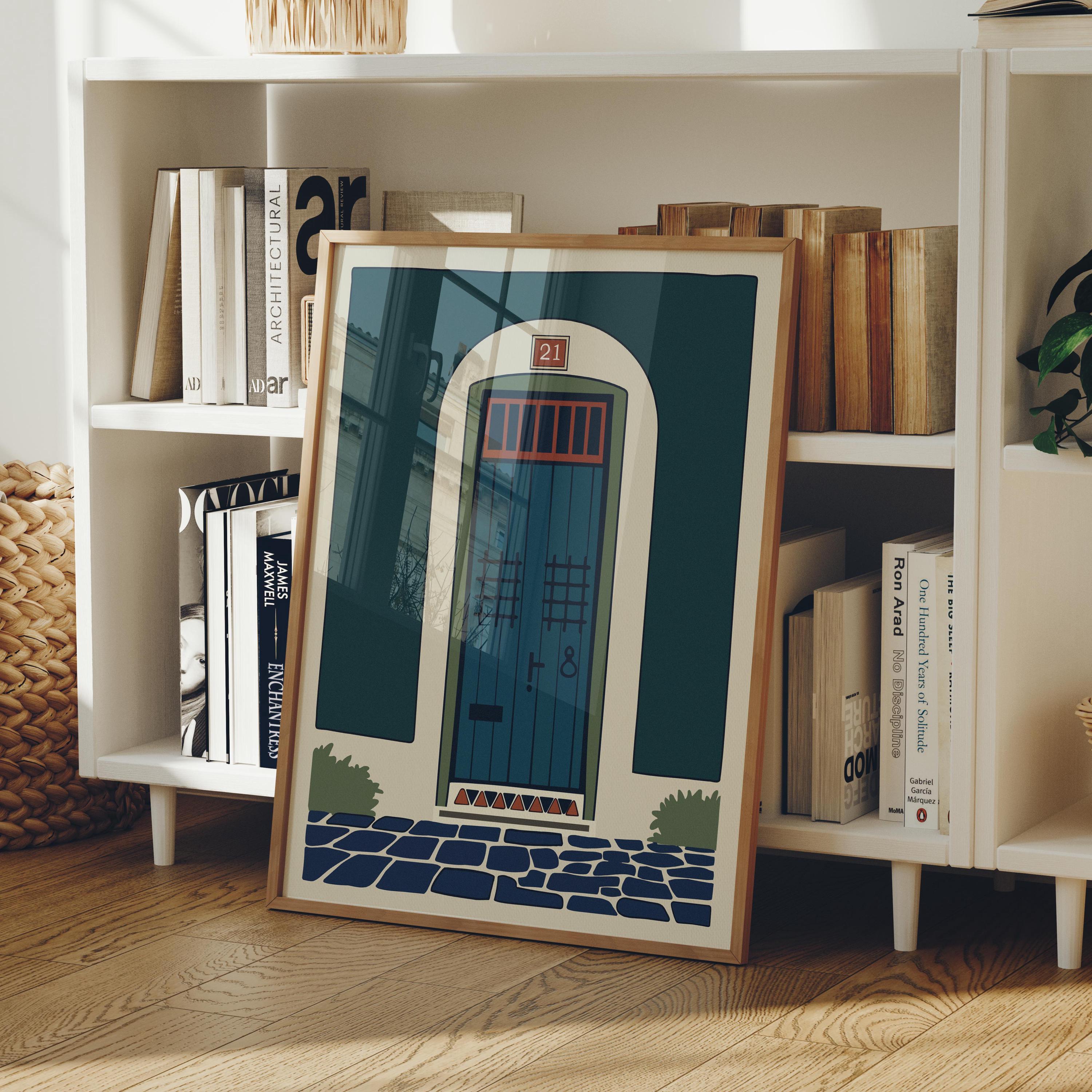 Old San Juan blue door art print, Puerto Rico