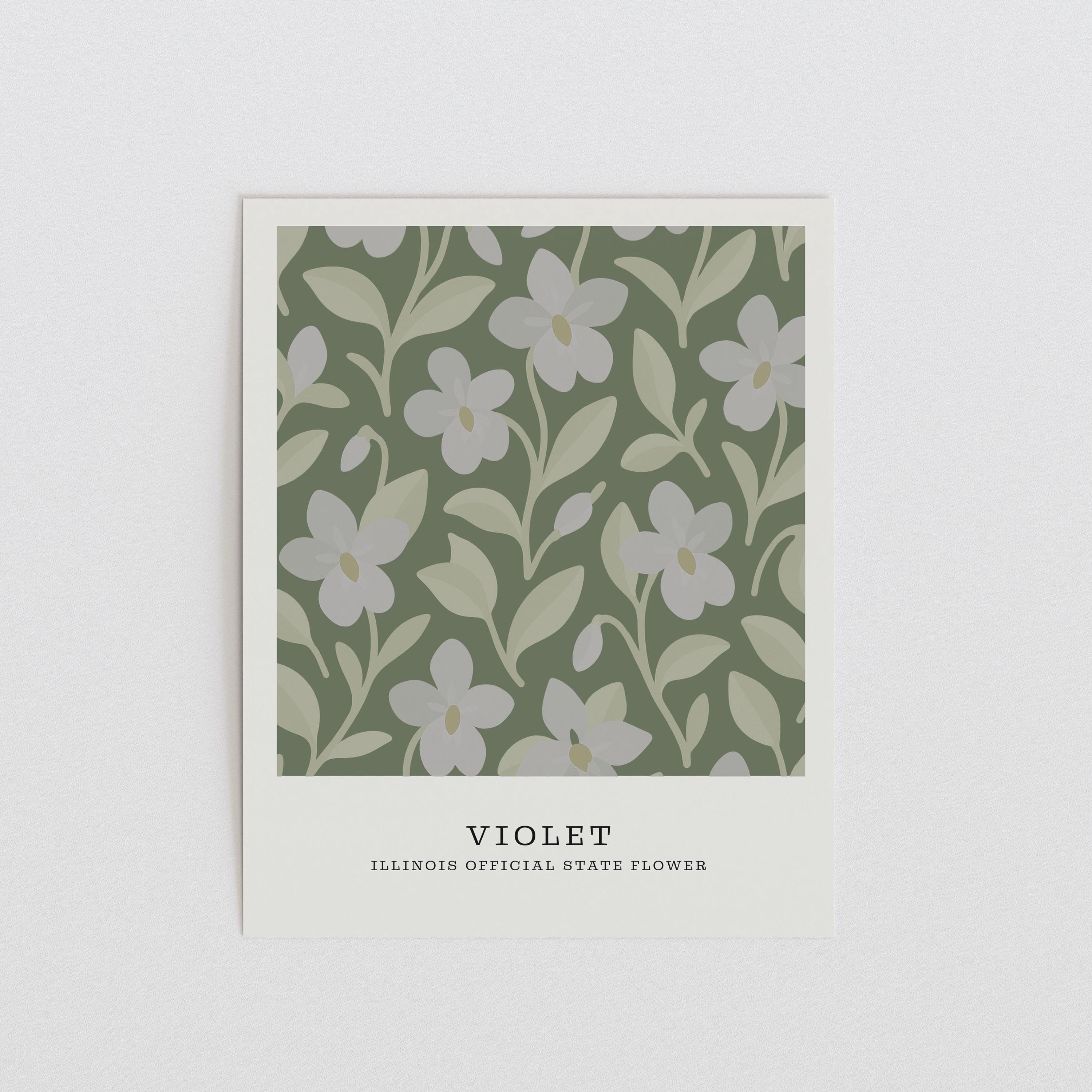 Illinois state flower art print, violet