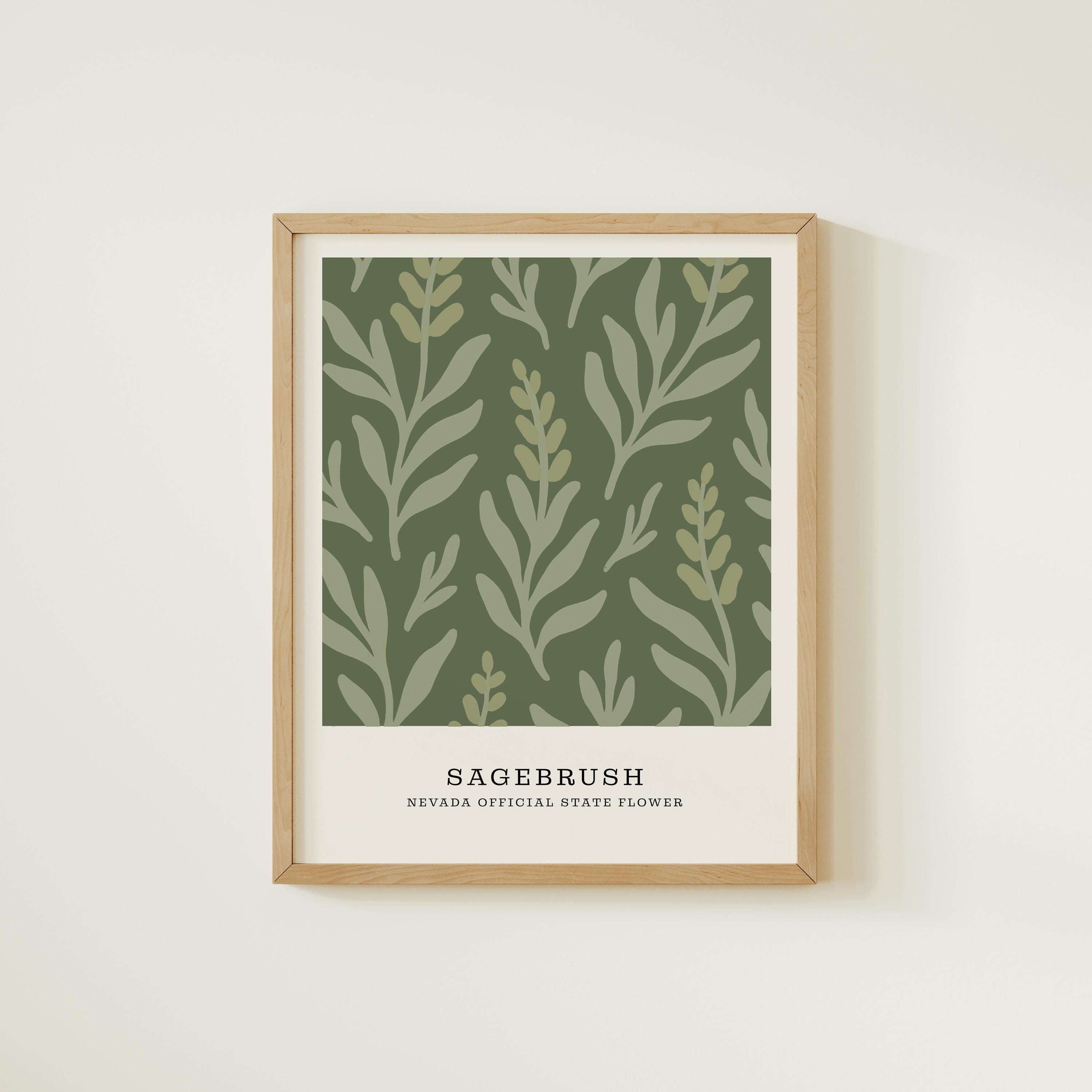 Nevada state flower art print, sagebrush