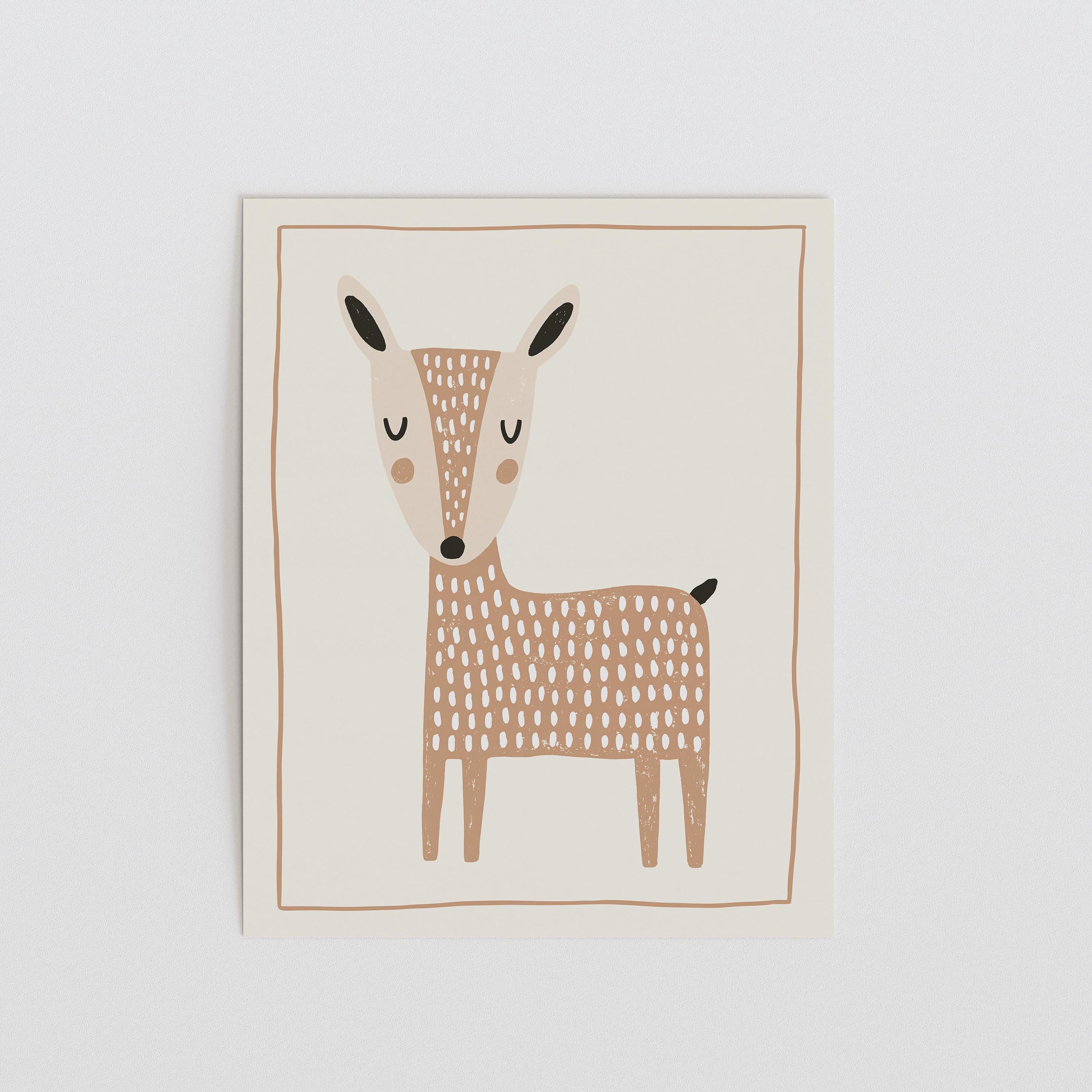 Tan Deer Nursery Print
