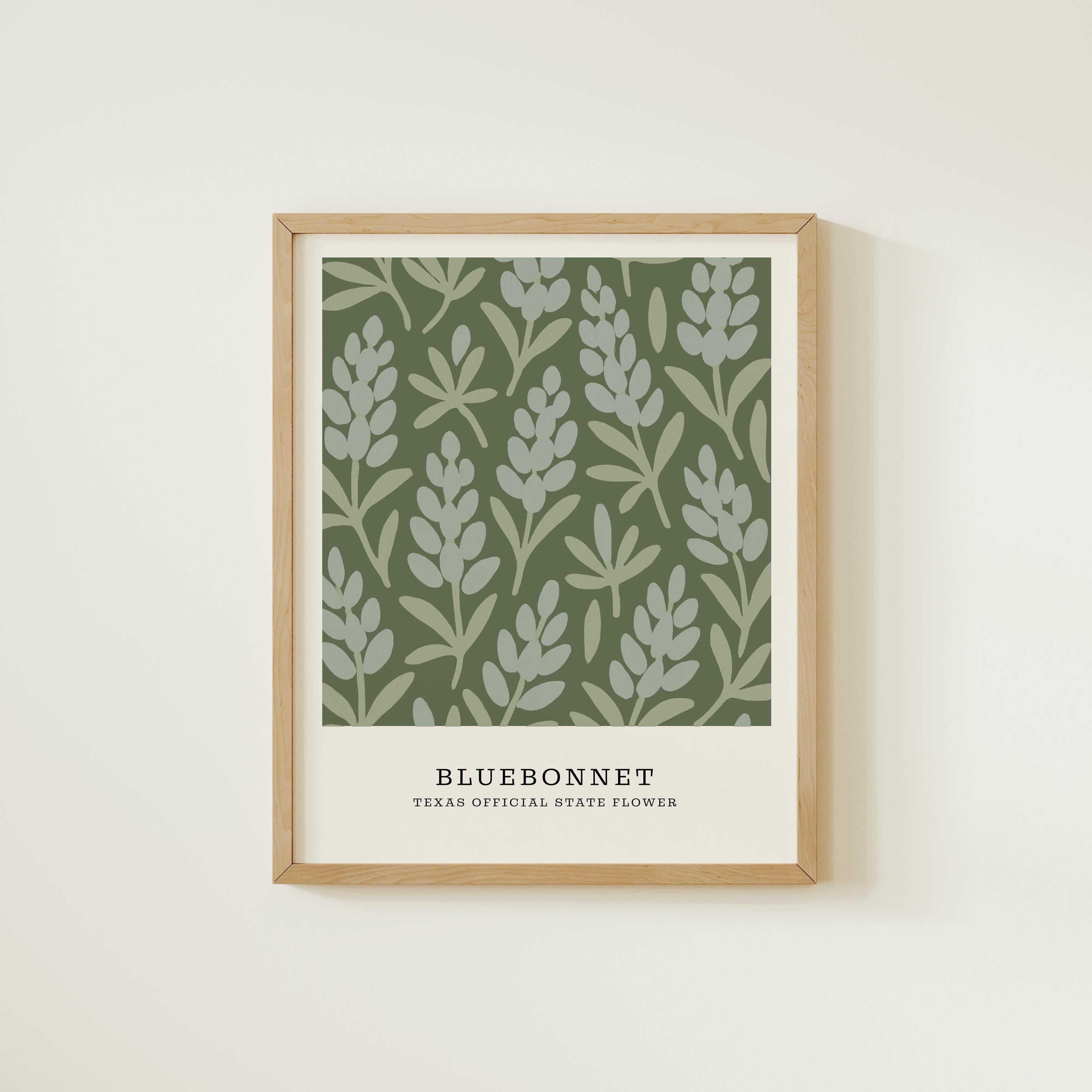 Texas state flower art print, bluebonnet