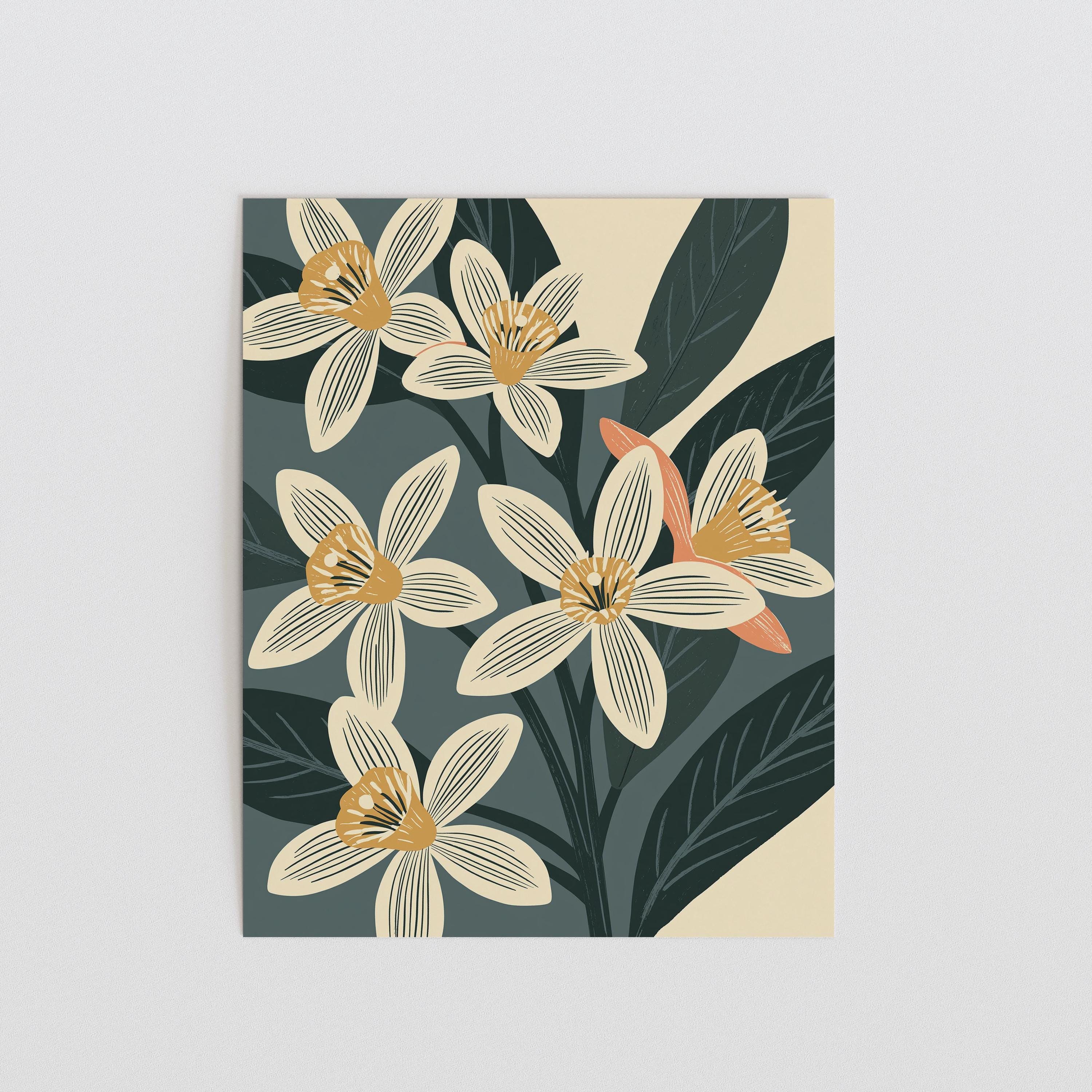 Florida state flower art print, orange blossom