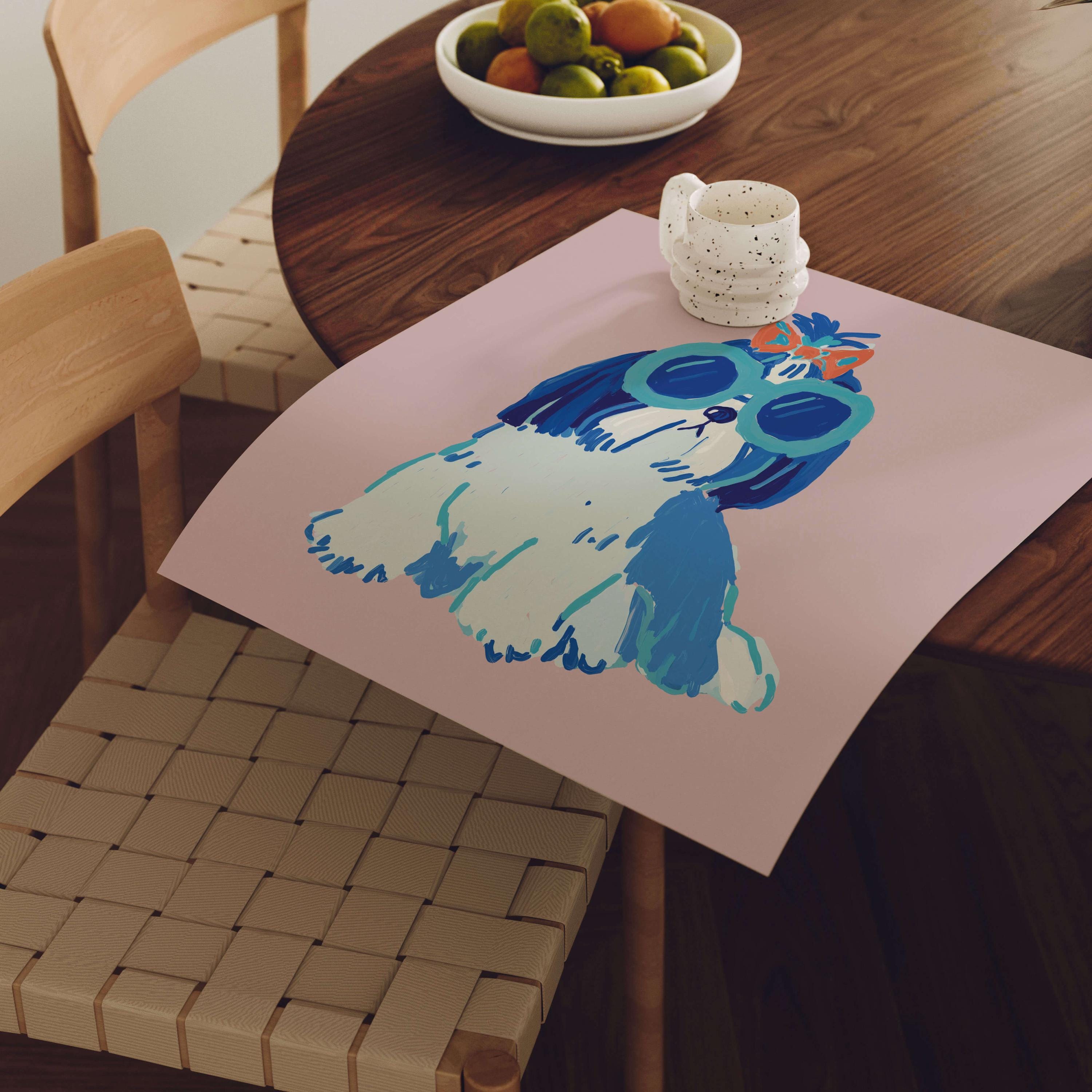 Shih Tzu Sunglasses Art Print