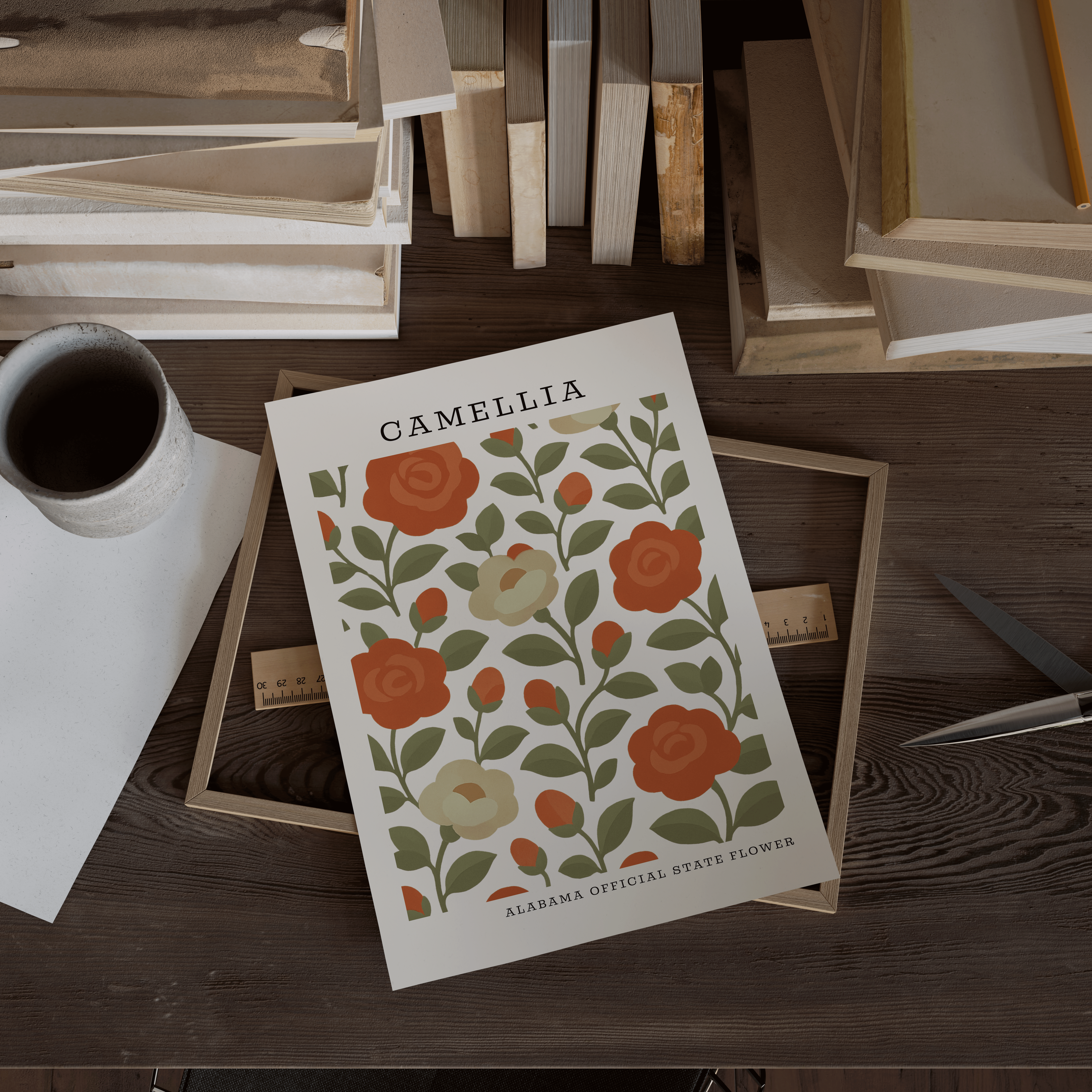 Alabama State Flower Art Print – Camellia