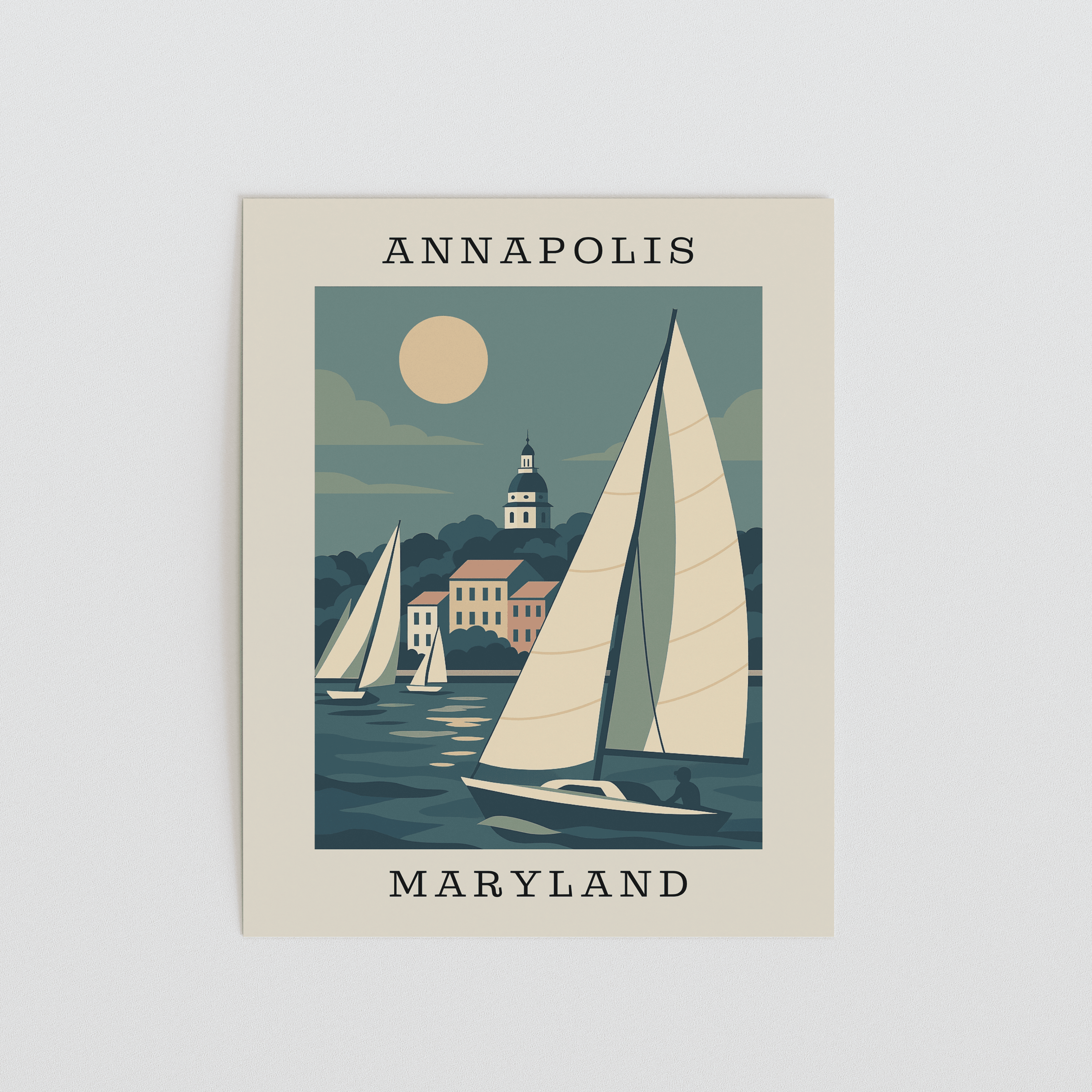 Annapolis Sailboats Art Print – Maryland Coastal Series