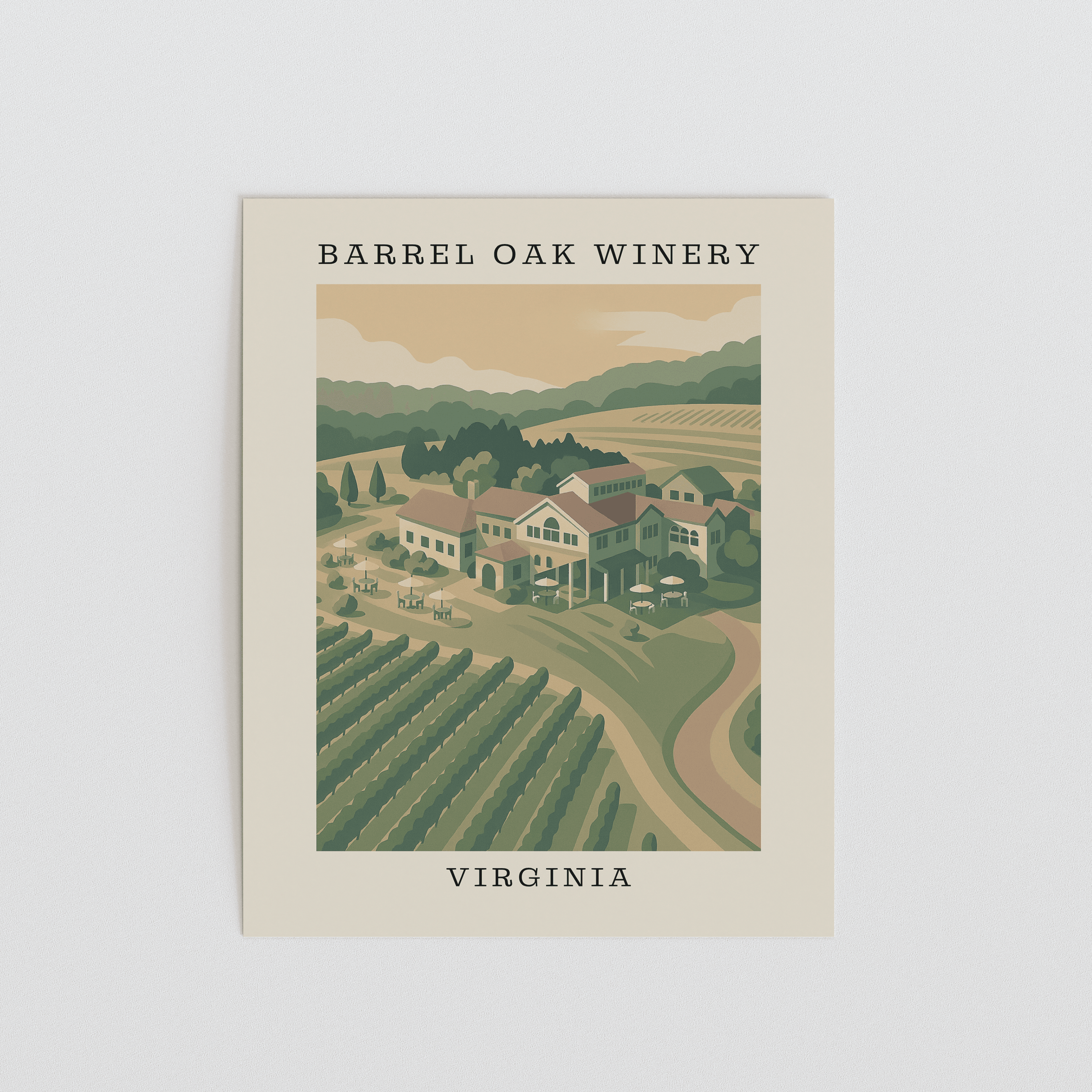 Barrel Oak Winery – Virginia Art Print
