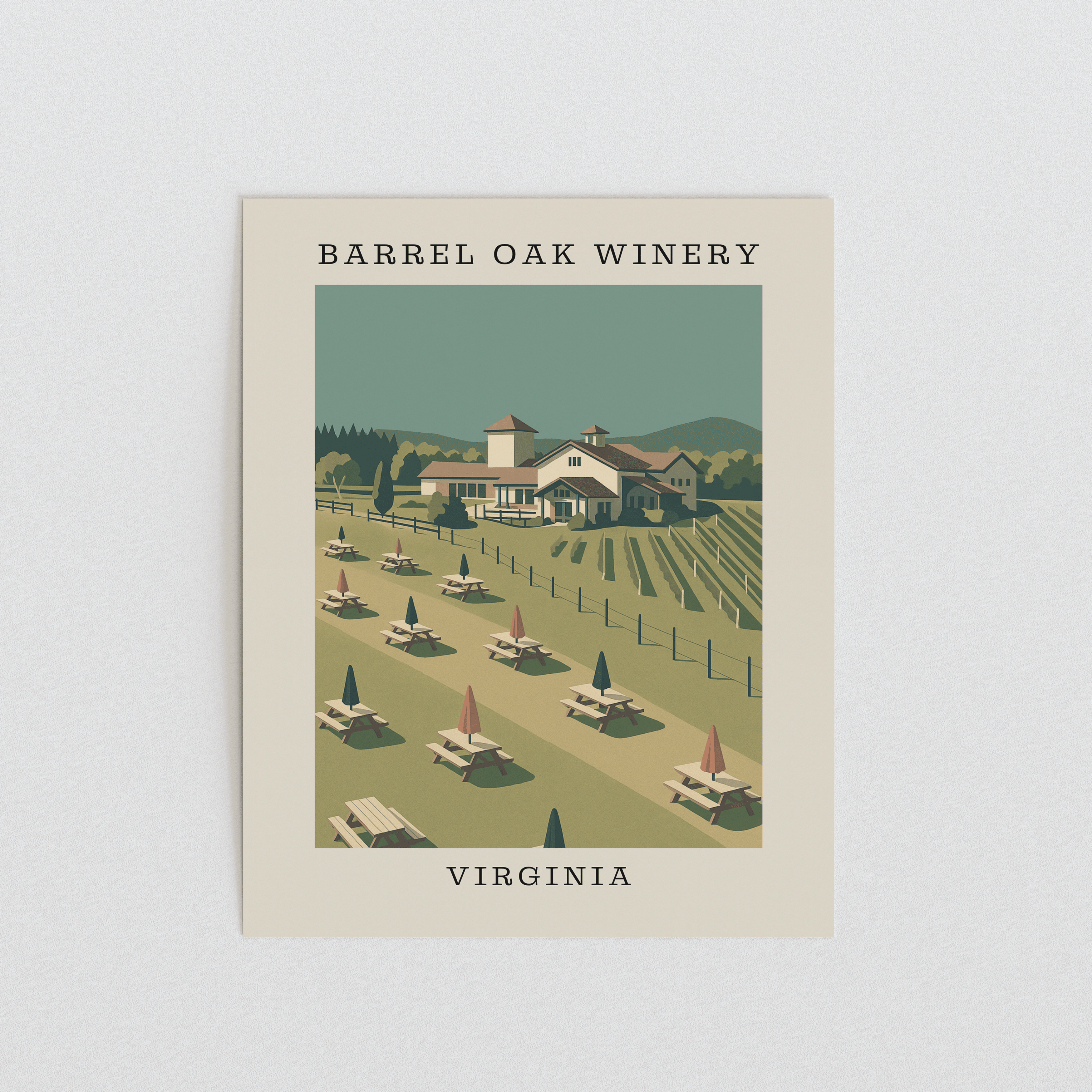 Barrel Oak Winery – Virginia Art Print