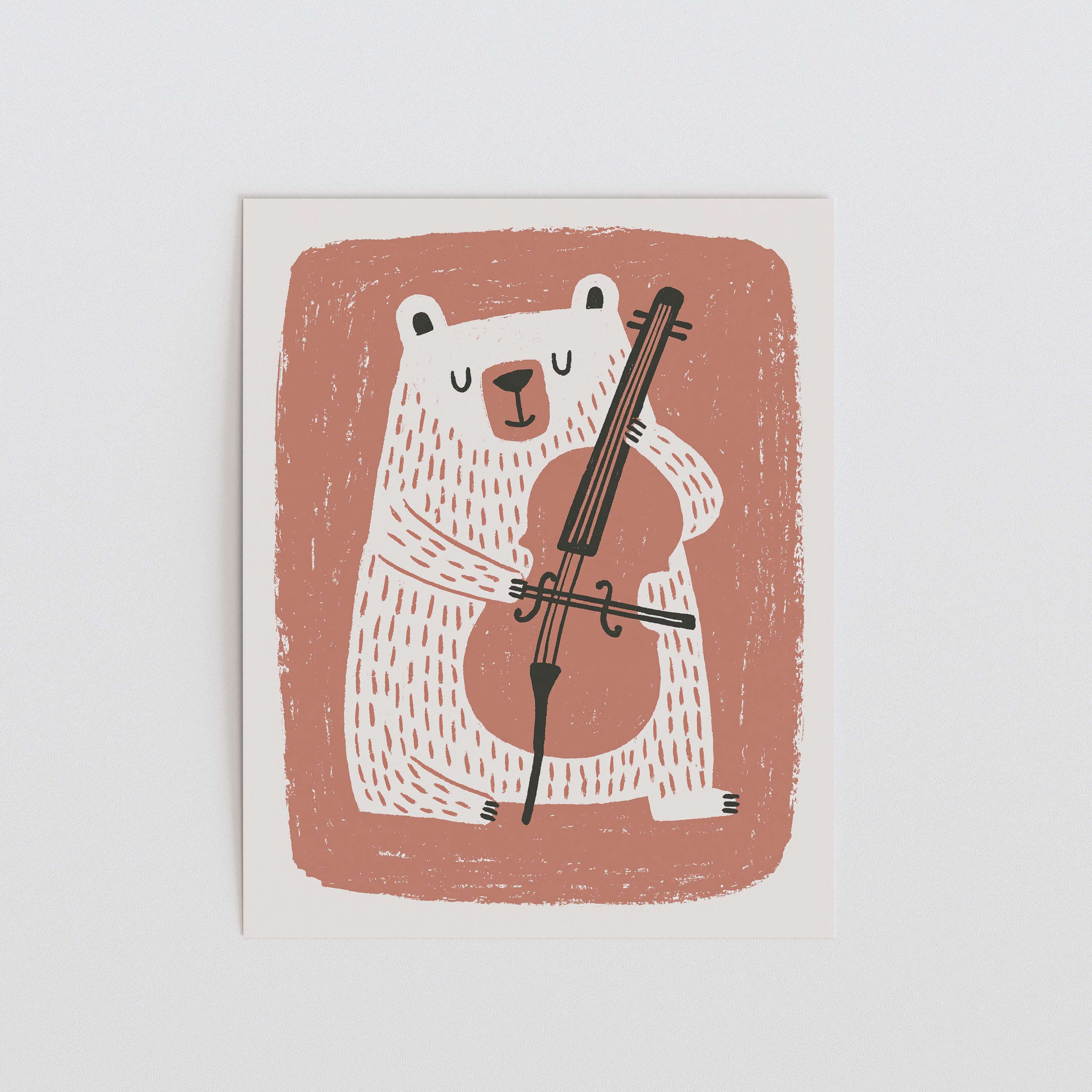 Tutu Bear Nursery Print