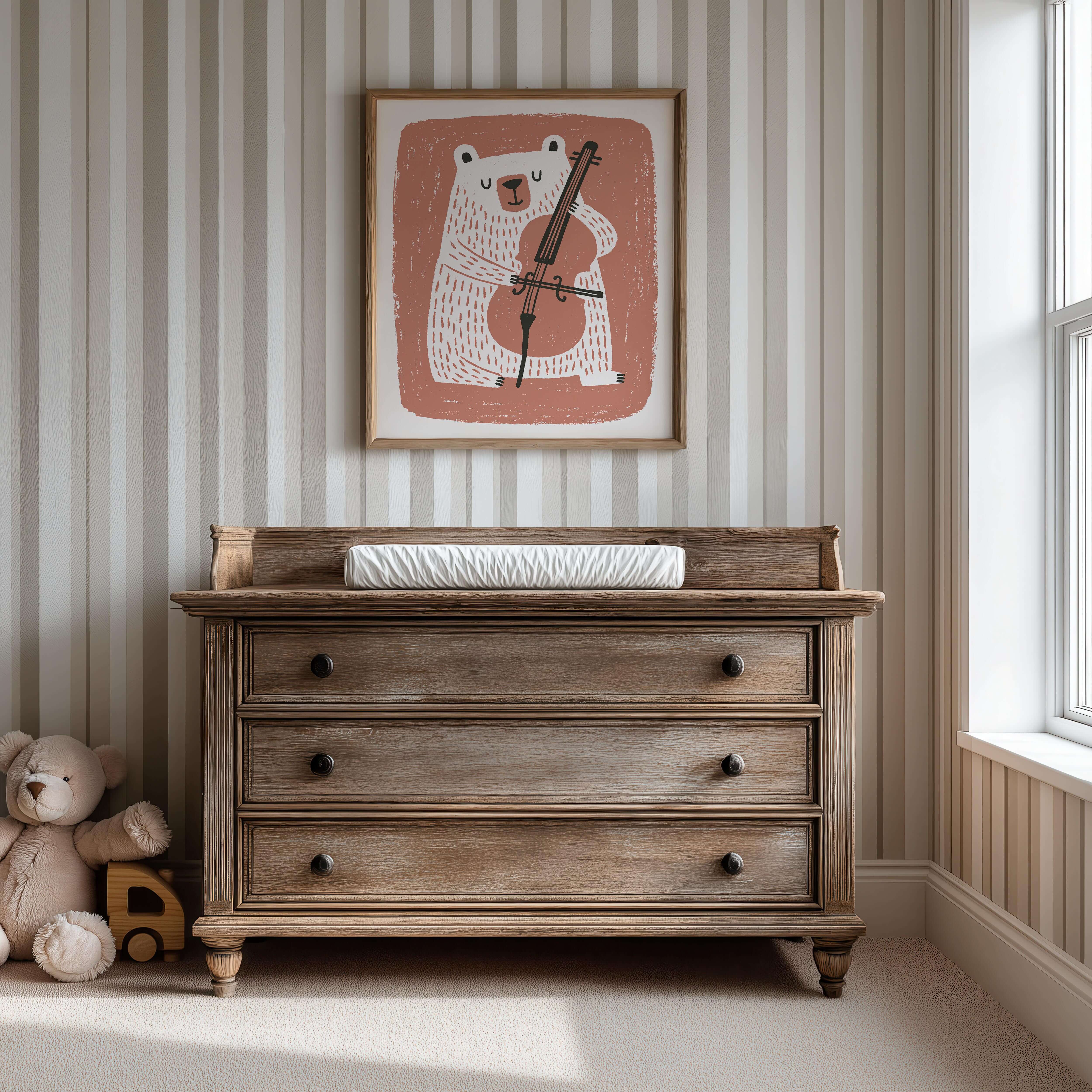 Tutu Bear Nursery Print