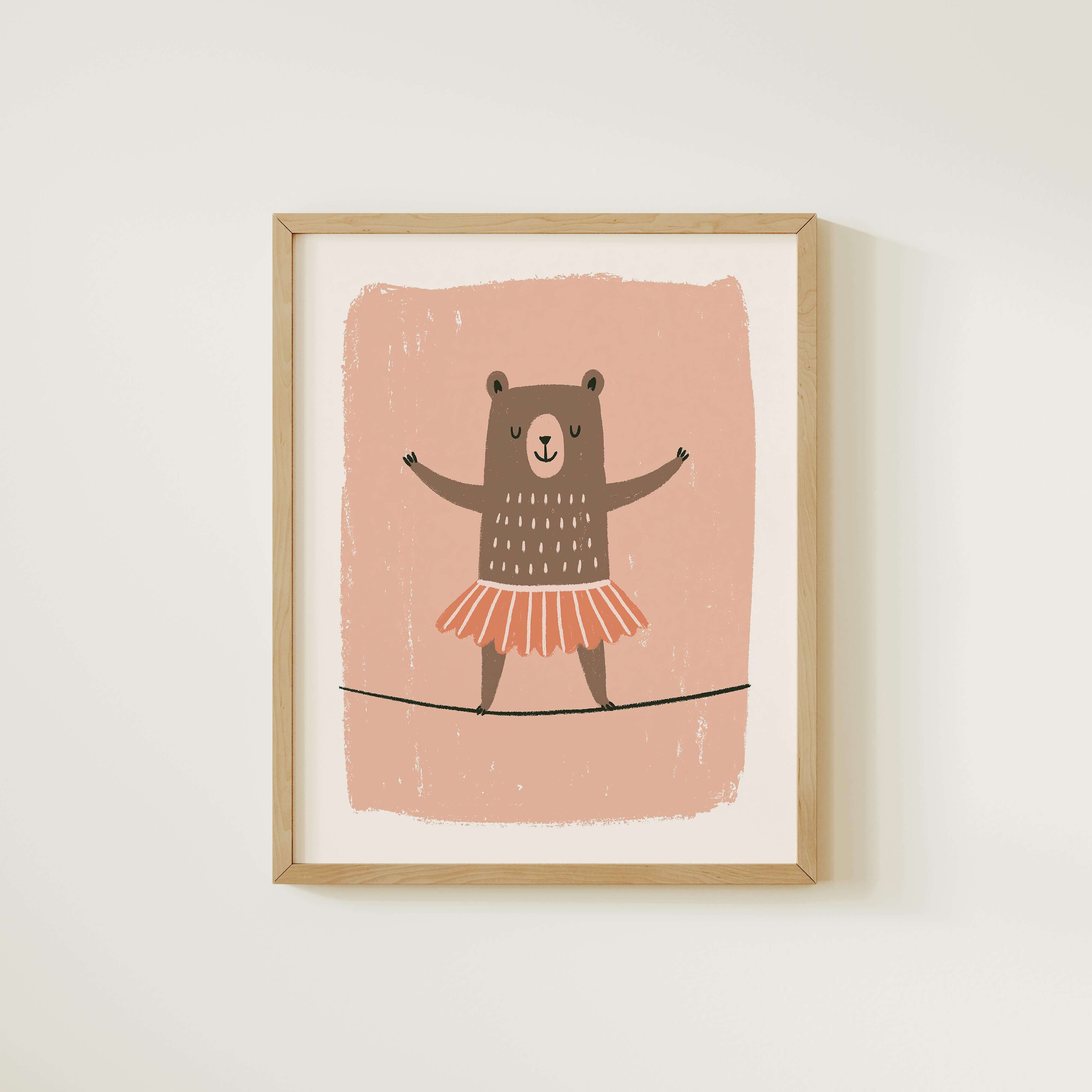 Ballerina Bear Nursery Print