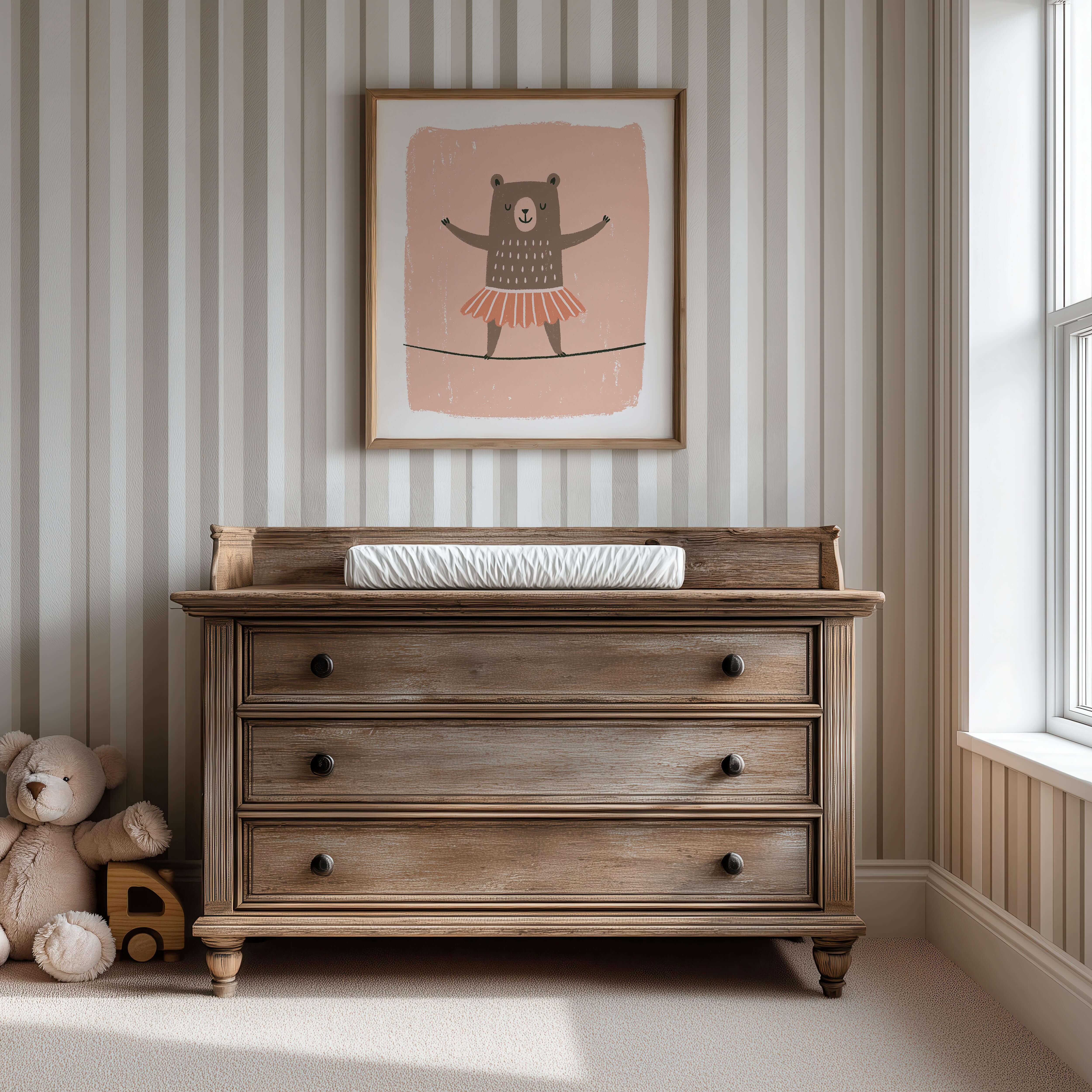 Ballerina Bear Nursery Print
